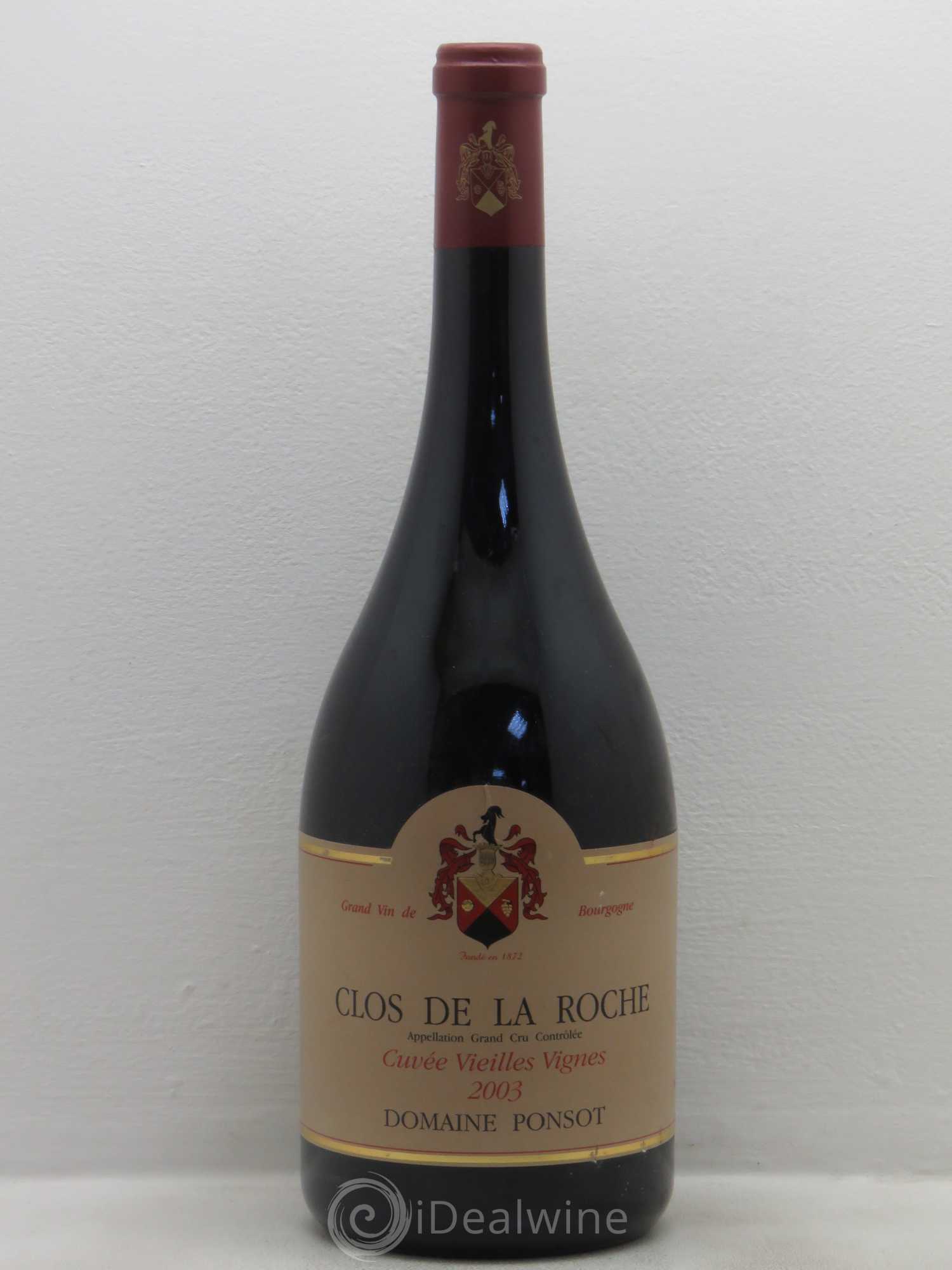 Clos de la Roche Grand Cru Vieilles Vignes Ponsot (Domaine) 2003 - Lot de 1 magnum - 0