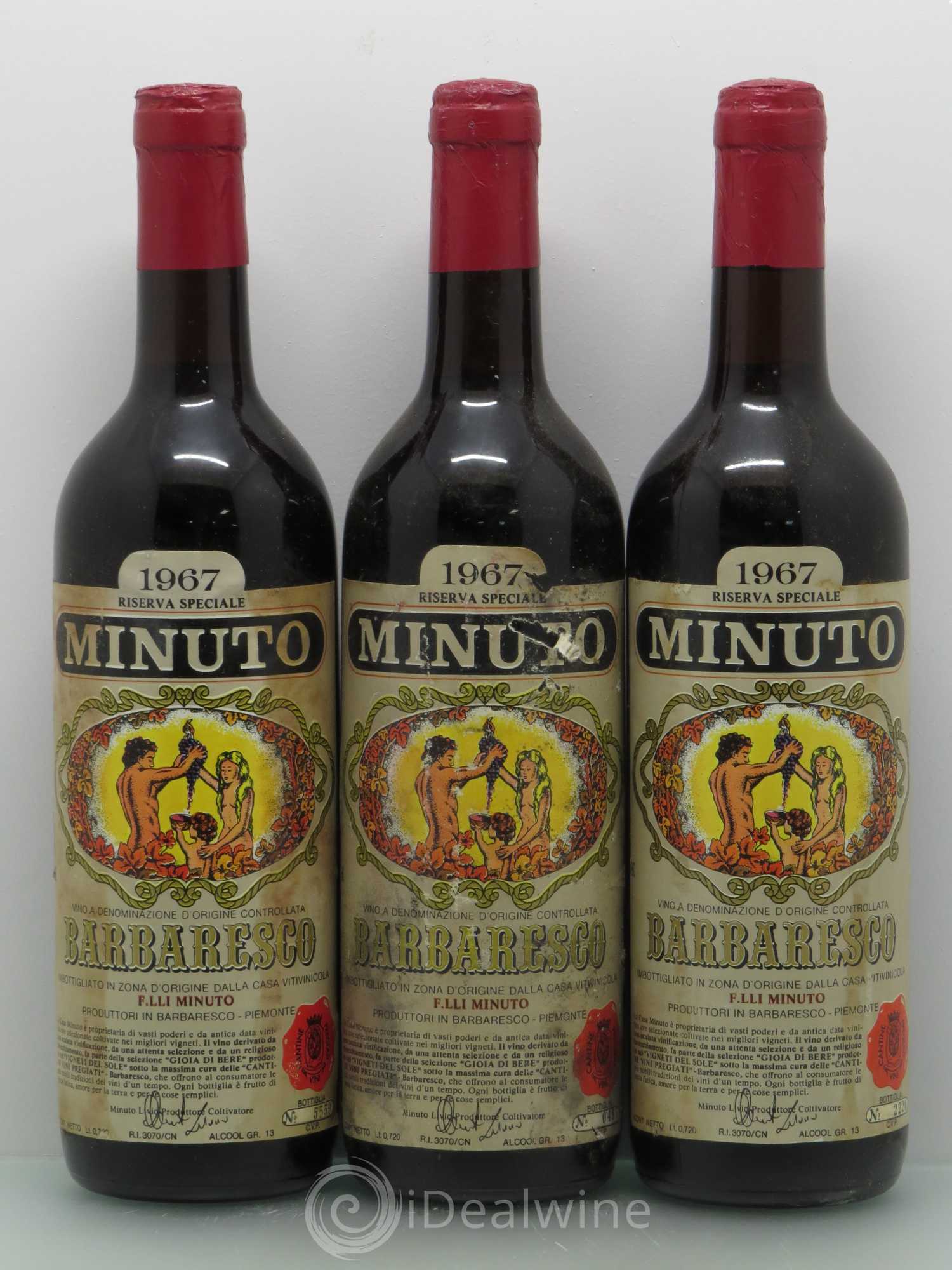 Barbaresco DOCG Minuto reserve speciale 1967 - Posten von 3 Flaschen - 0