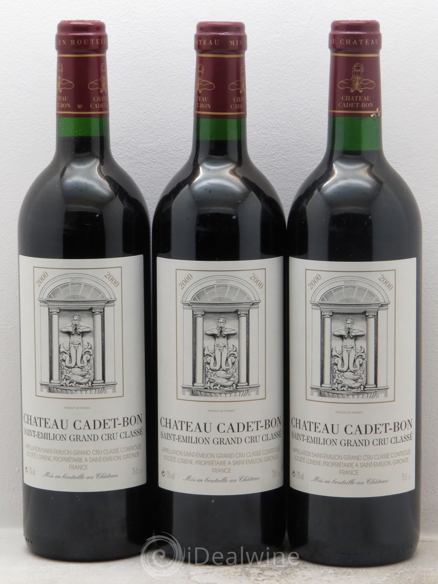 Château Cadet Bon Grand Cru Classé 2000 - Lot de 3 bouteilles - 0