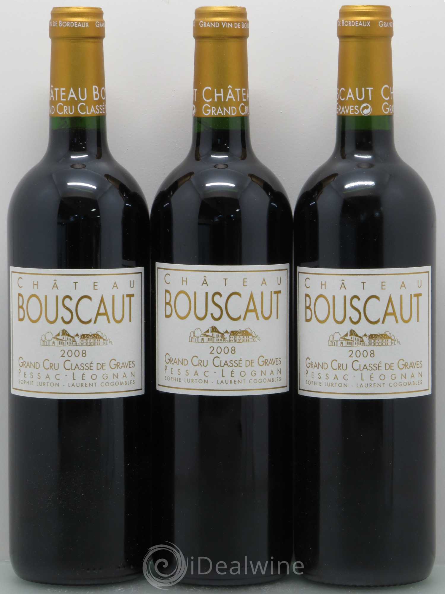 Château Bouscaut Cru Classé de Graves 2008 - Lot de 3 bouteilles - 0