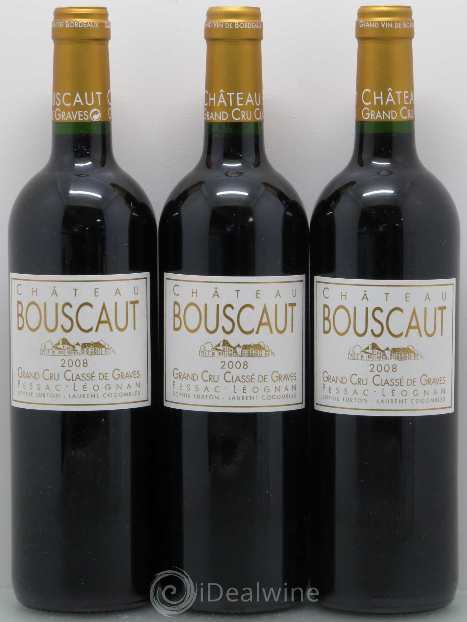 Château Bouscaut Cru Classé de Graves 2008 - Lot de 3 bouteilles - 0