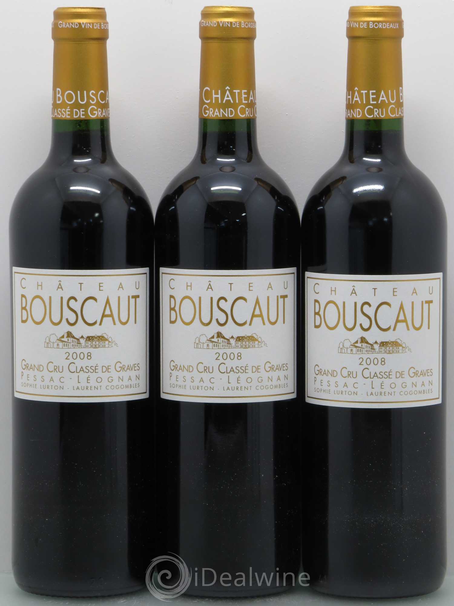 Château Bouscaut Cru Classé de Graves 2008 - Lot de 3 bouteilles - 0