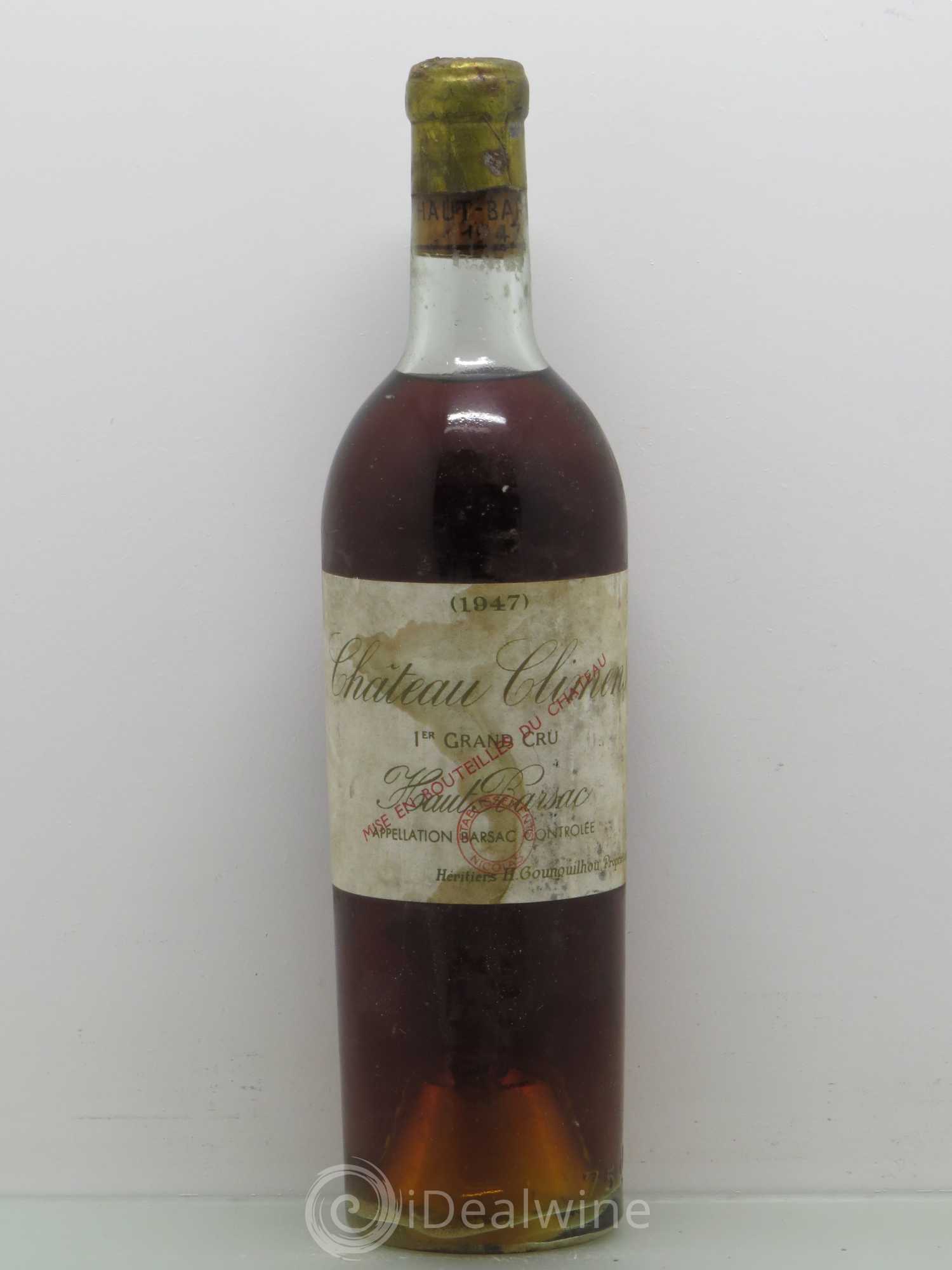 Château Climens 1er Grand Cru Classé 1947 - Lotto di 1 bottiglia - 0