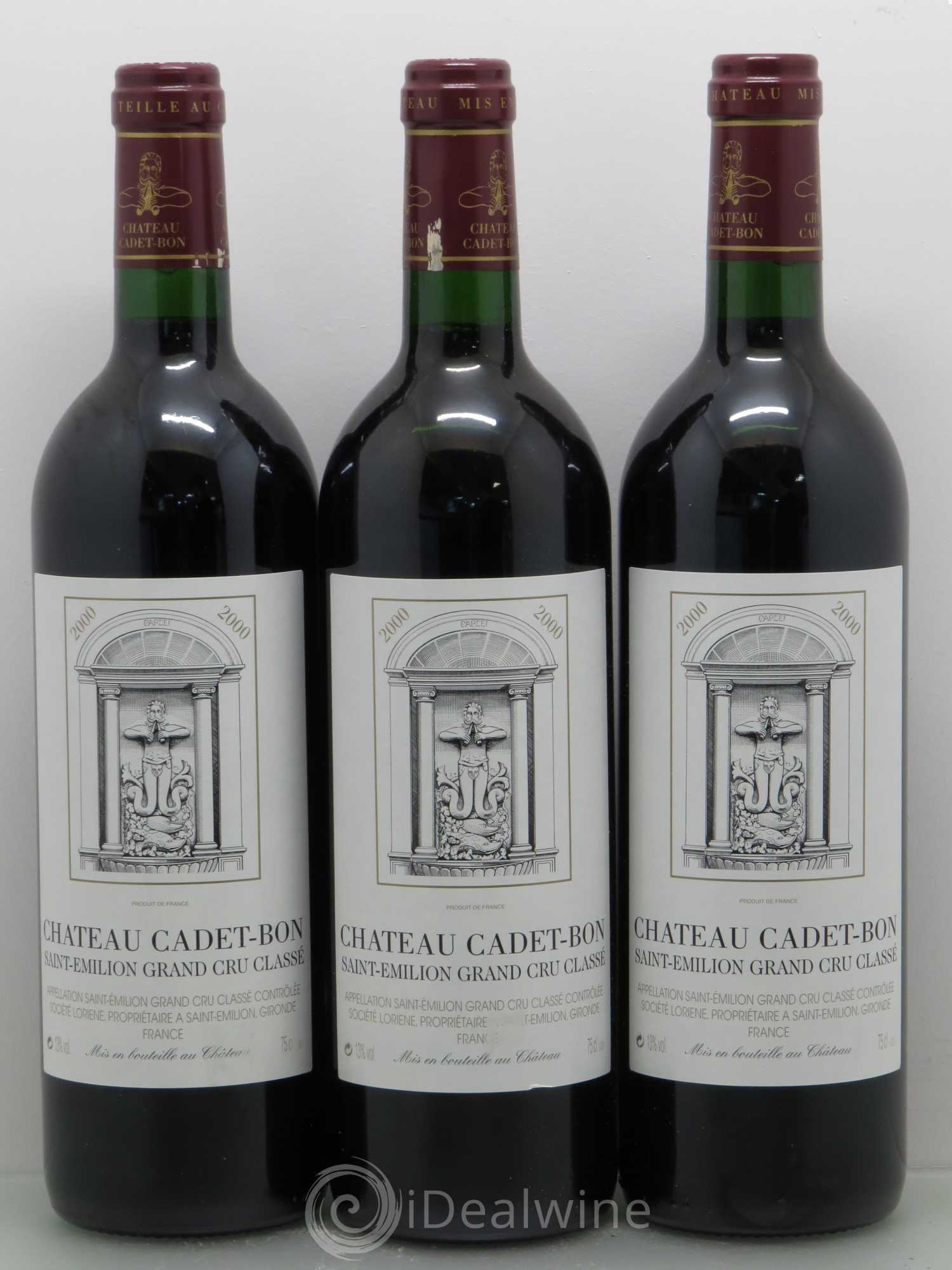 Château Cadet Bon Grand Cru Classé 2000 - Lot de 3 bouteilles - 0