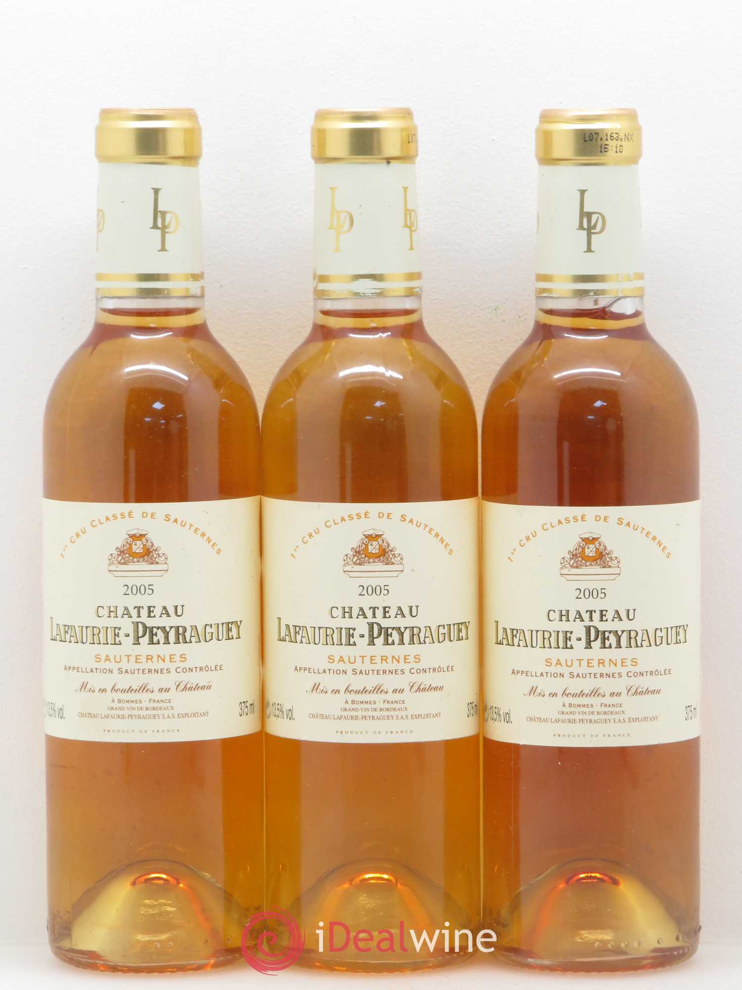 Château Lafaurie-Peyraguey 1er Grand Cru Classé 2005 - Posten von 3 Demi-Flaschen - 0