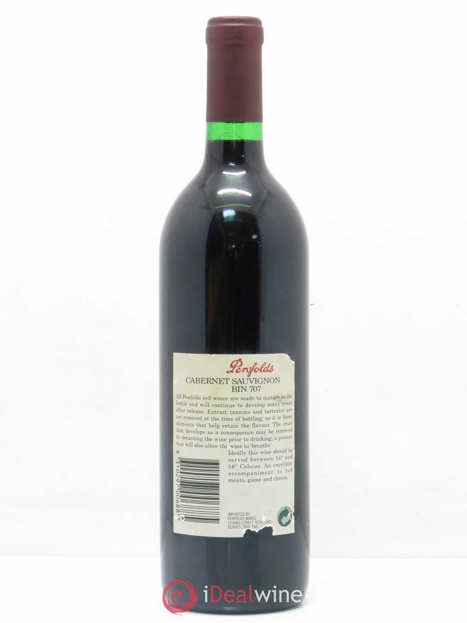 South Australia Penfolds Wines Bin 707 Cabernet Sauvignon 1993 - Lot de 1 bouteille - 1