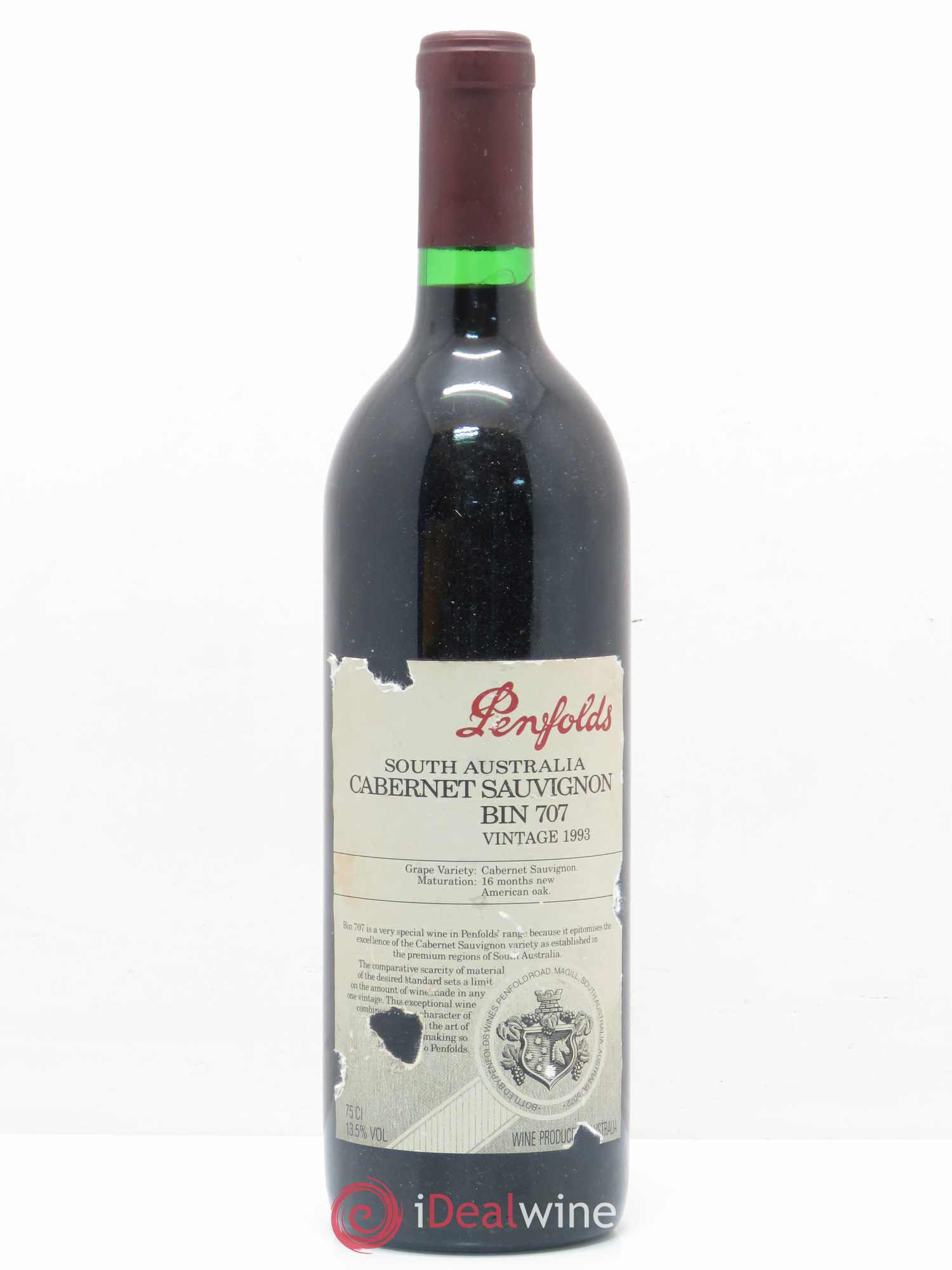 South Australia Penfolds Wines Bin 707 Cabernet Sauvignon 1993 - Lot de 1 bouteille - 0