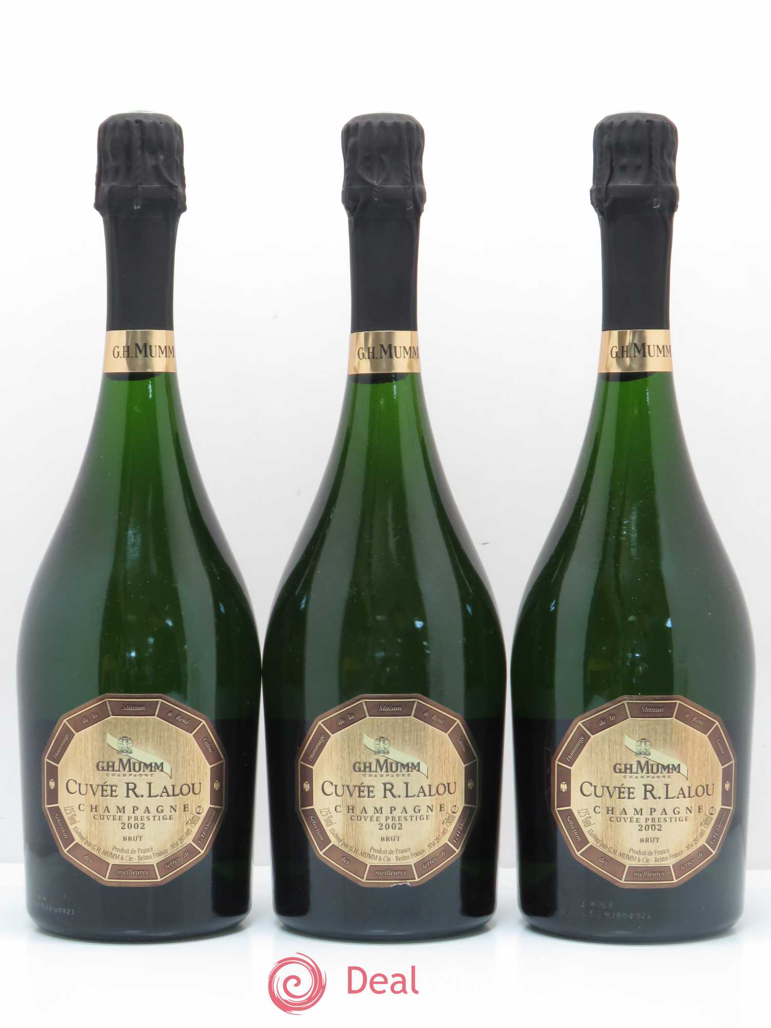 René Lalou Mumm Cuvée Prestige 2002 - Lot de 3 bouteilles - 0