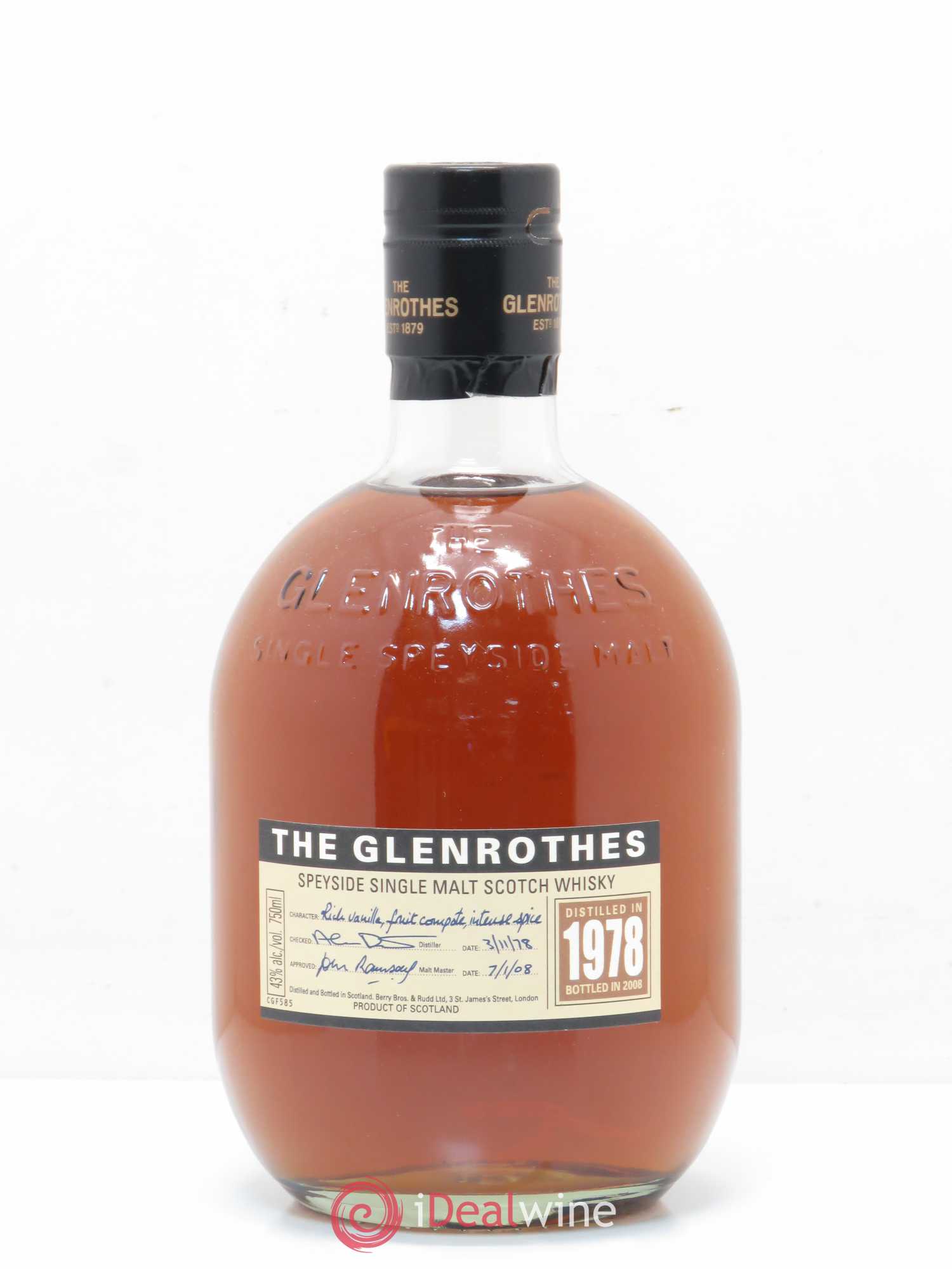 Whisky Glenrothes Berry Bross 30 ans 1978 - Posten von 1 Flasche - 0