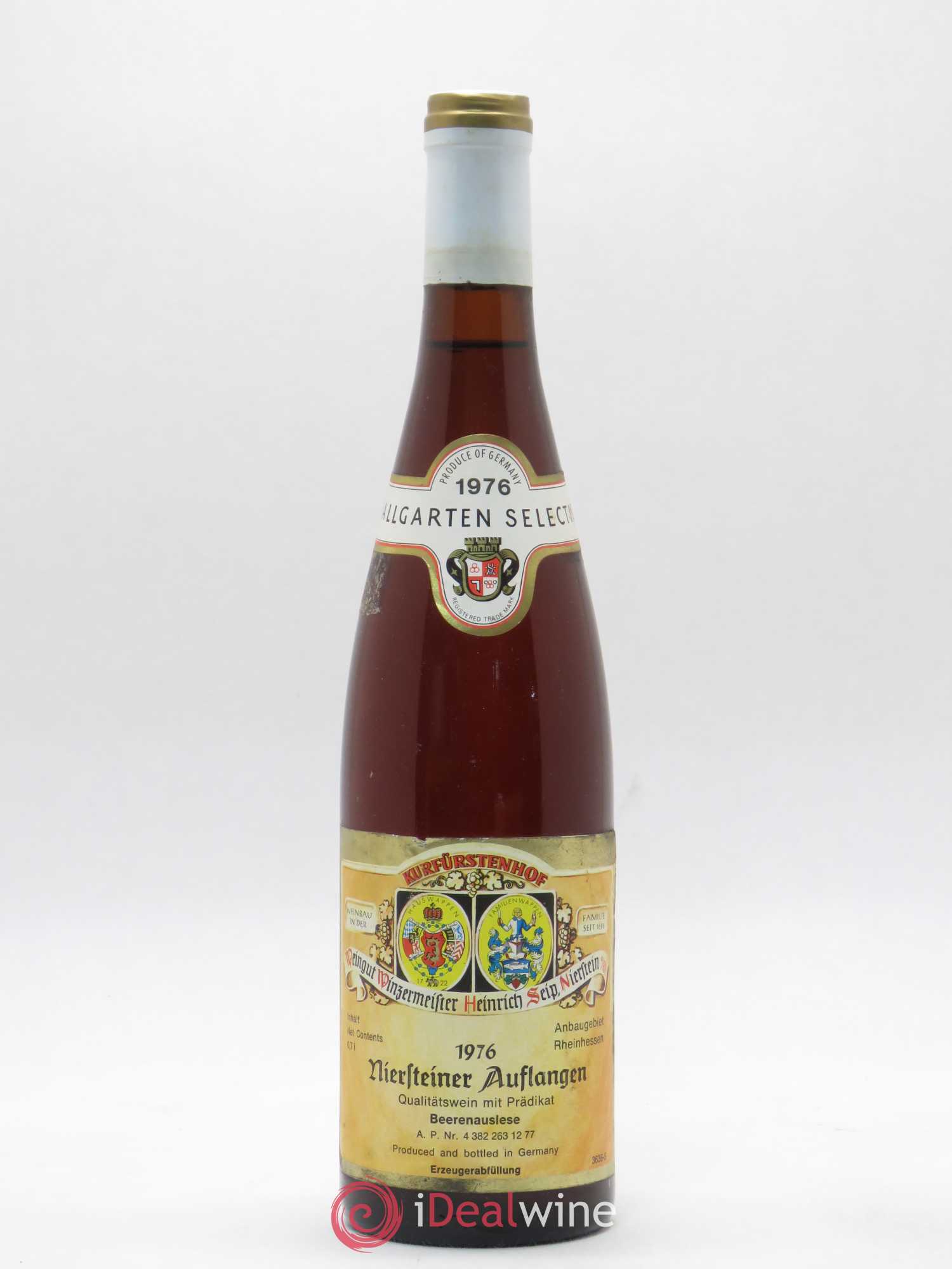 Allemagne Rheingau Niersteiner Auflangen Riesling Beerenauslese Weingut Winzermeister 1976 - Posten von 1 Flasche - 0