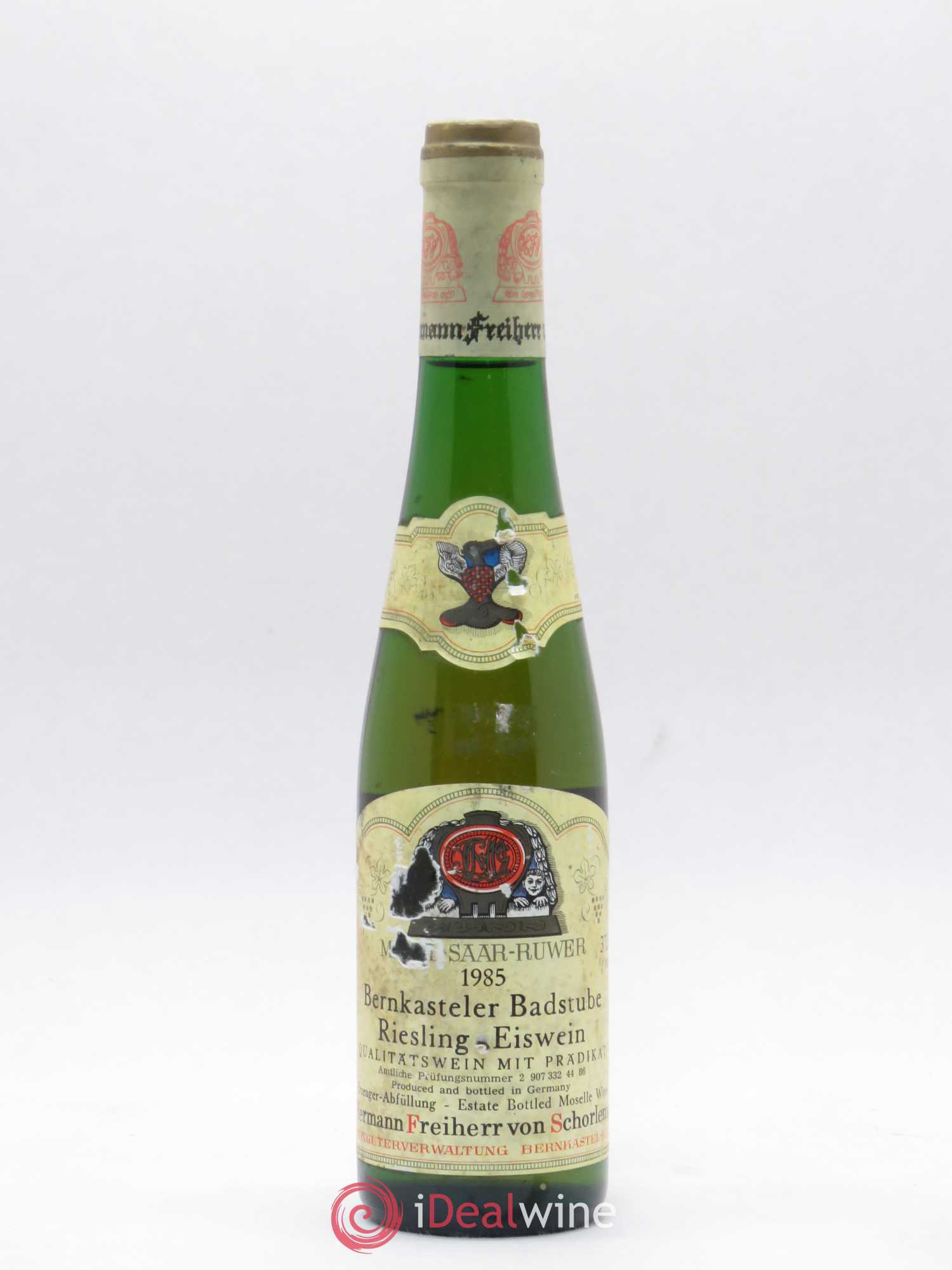 Riesling-Eiswein Bernkasteler Badstube Von Schorlemer Hermann Freiher 1985 - Posten von 1 Demi-Flasche - 0