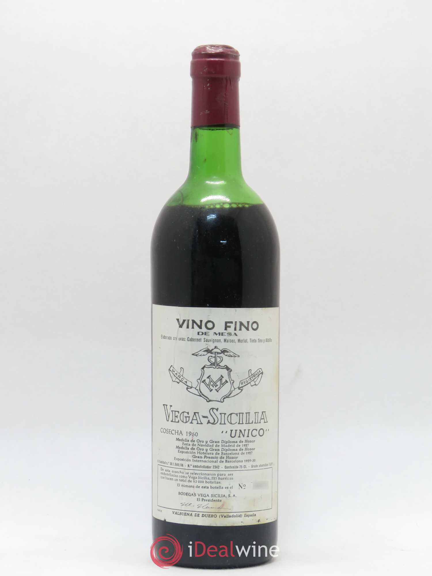 Ribera Del Duero DO Vega Sicilia Unico Famille Alvarez 1960 - Lot de 1 bouteille - 0