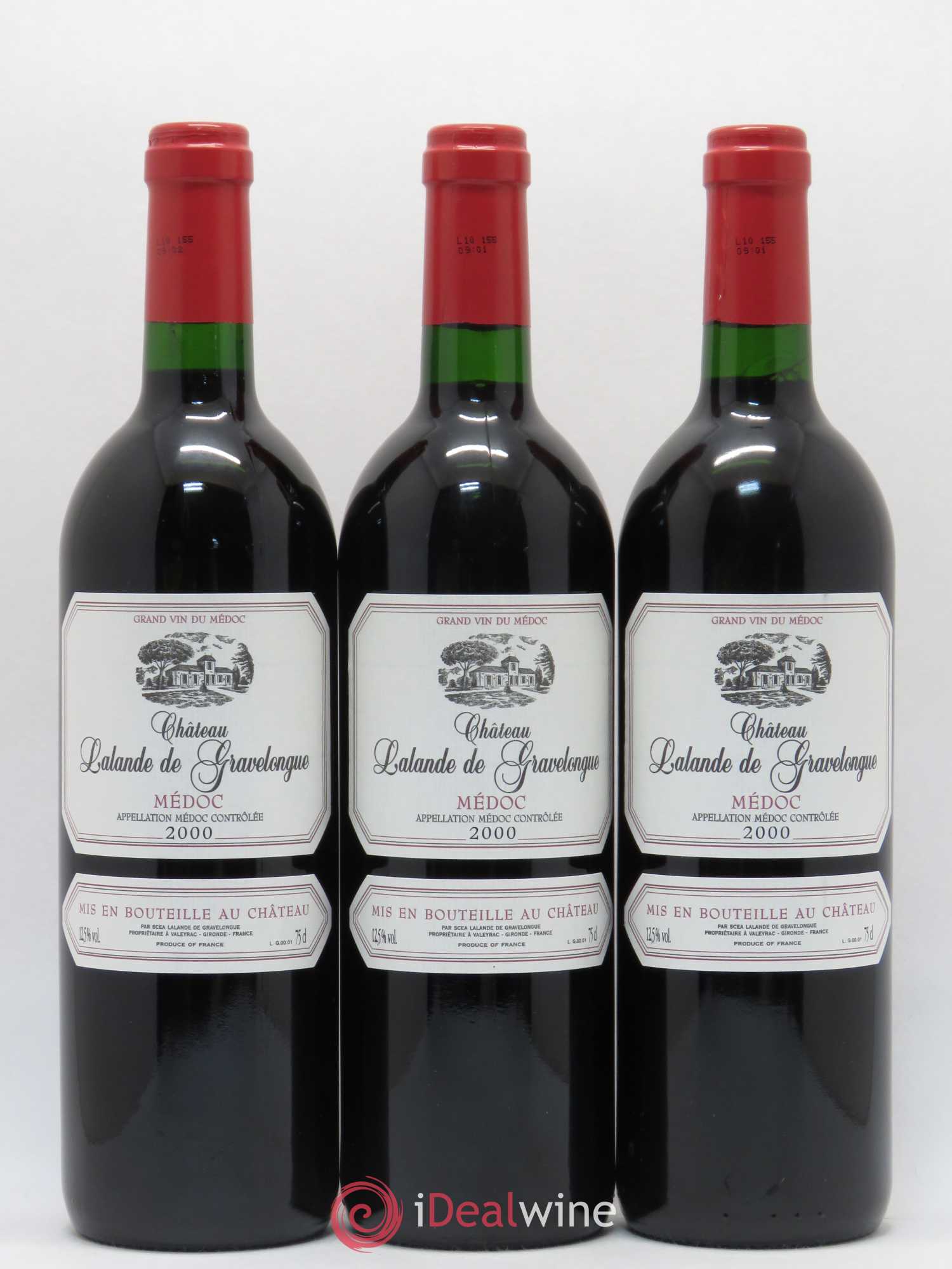Bordeaux Médoc Château Lalande de Gravelongue 2000 - Lot de 6 bouteilles - 2
