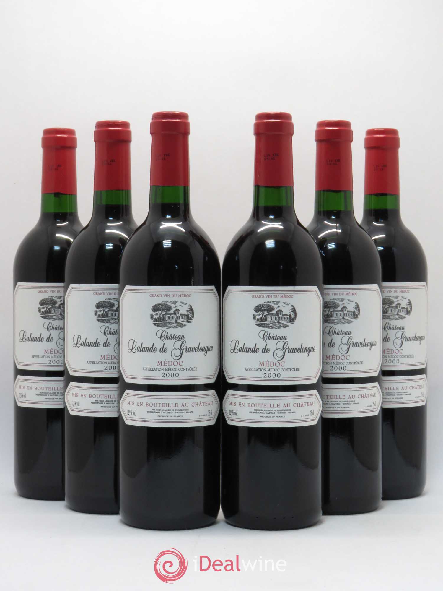 Bordeaux Médoc Château Lalande de Gravelongue 2000 - Lot de 6 bouteilles - 0