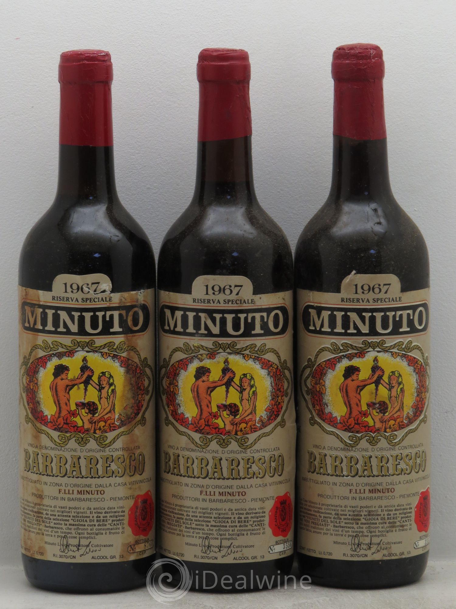Barbaresco DOCG Minuto Reserve speciale 1967 - Posten von 3 Flaschen - 0