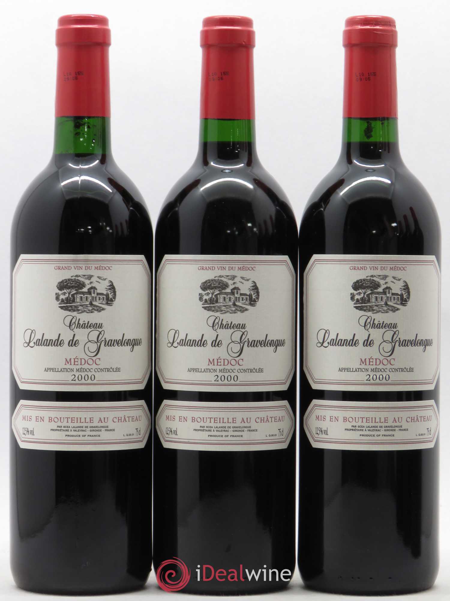 Médoc Château Lalande de Gravelongue 2000 - Lot de 6 bouteilles - 1