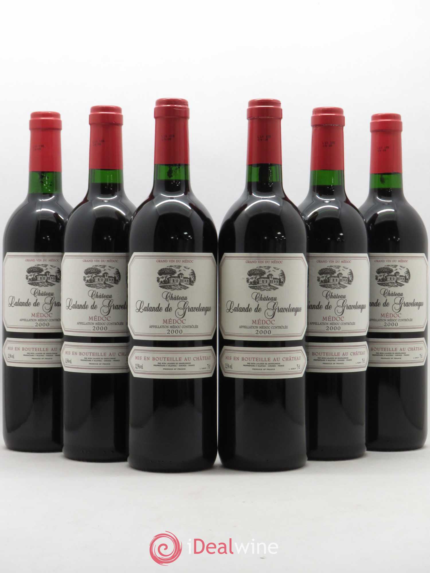 Médoc Château Lalande de Gravelongue 2000 - Lot de 6 bouteilles - 0