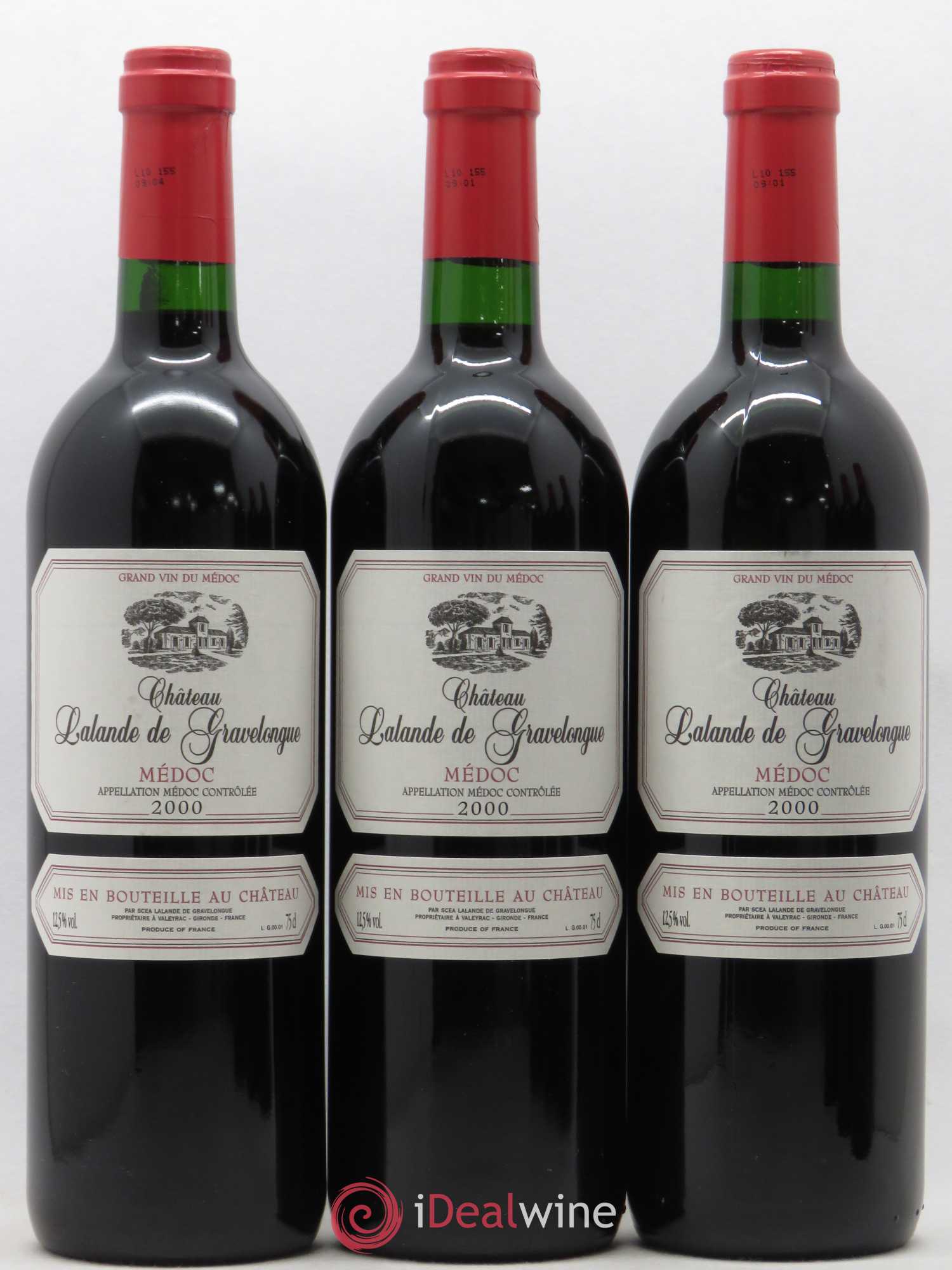 Médoc Château Lalande de Gravelongue 2000 - Lotto di 12 bottiglie - 2