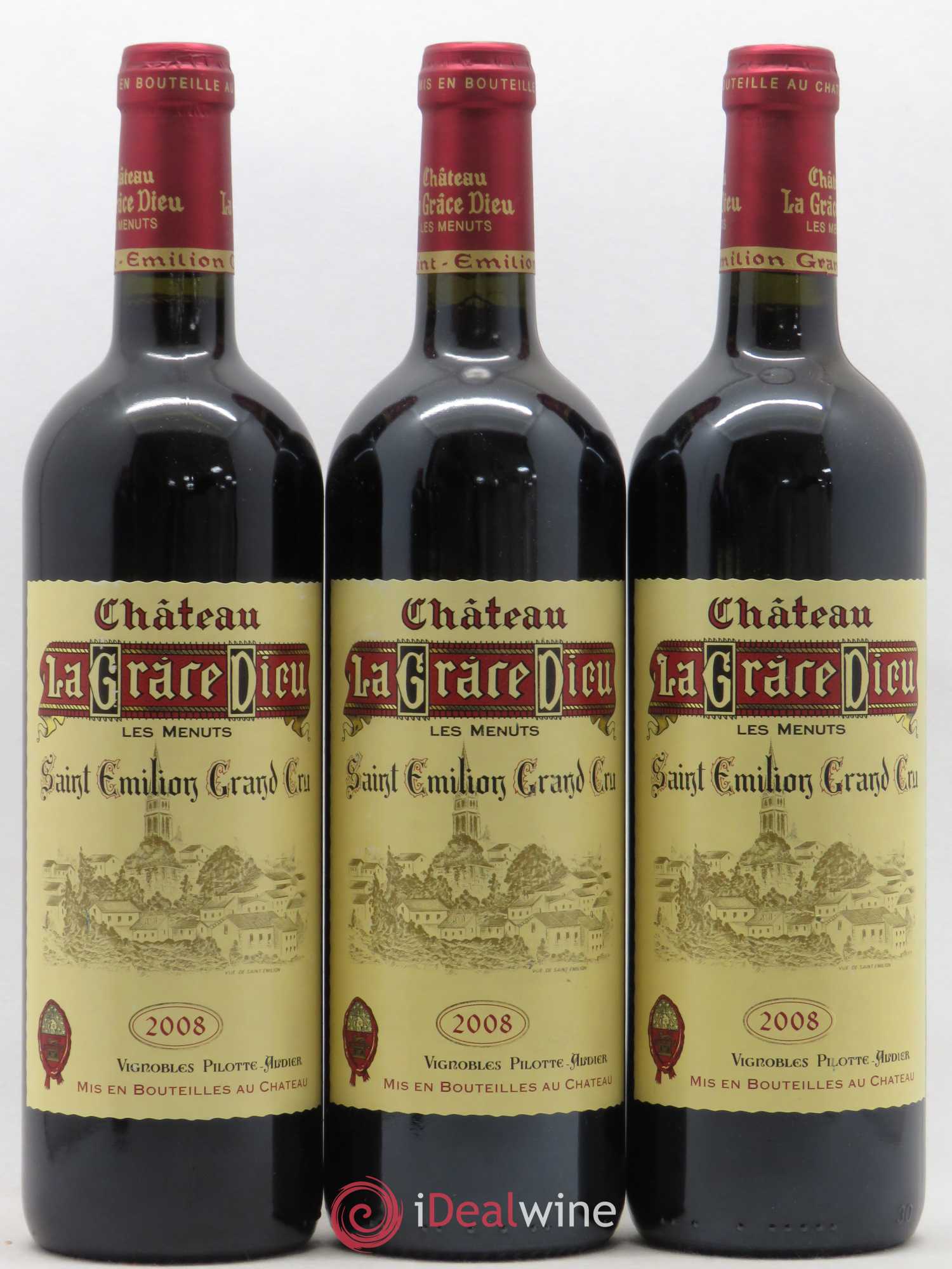 Château la Grâce Dieu les Menuts 2008 - Lot de 3 bouteilles - 0