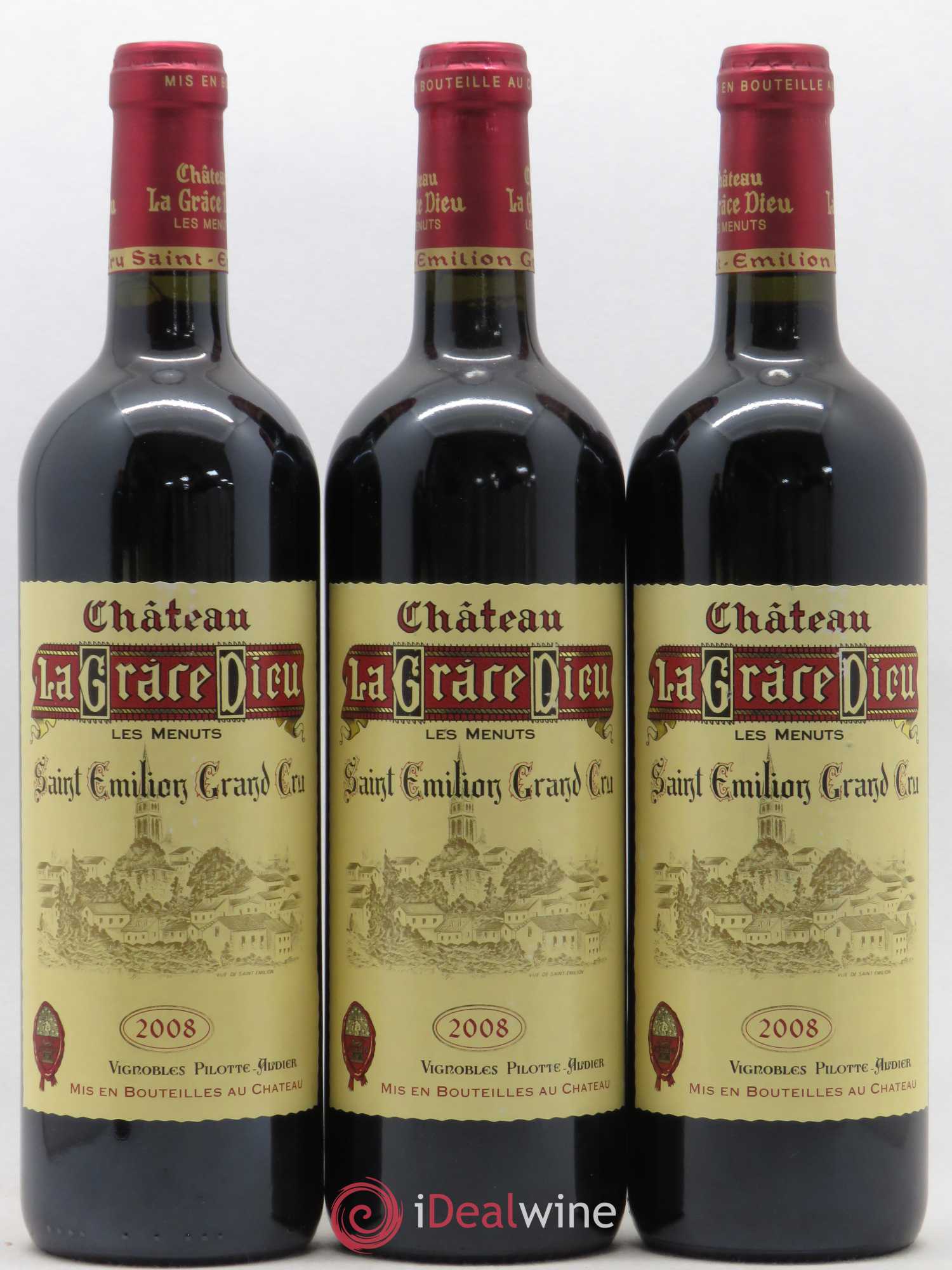 Château la Grâce Dieu les Menuts 2008 - Lot de 3 bouteilles - 0