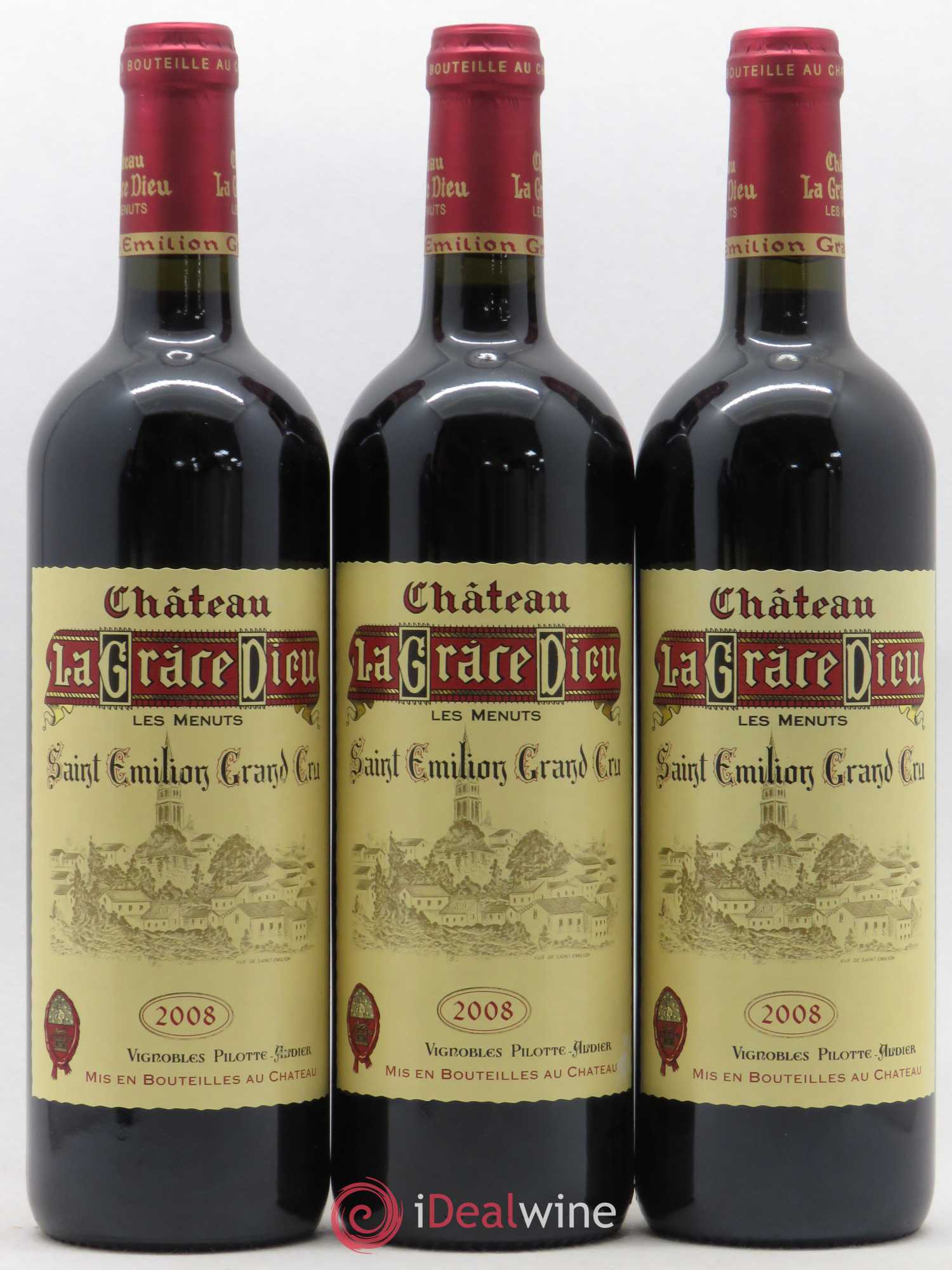 Château la Grâce Dieu les Menuts 2008 - Lot de 3 bouteilles - 0