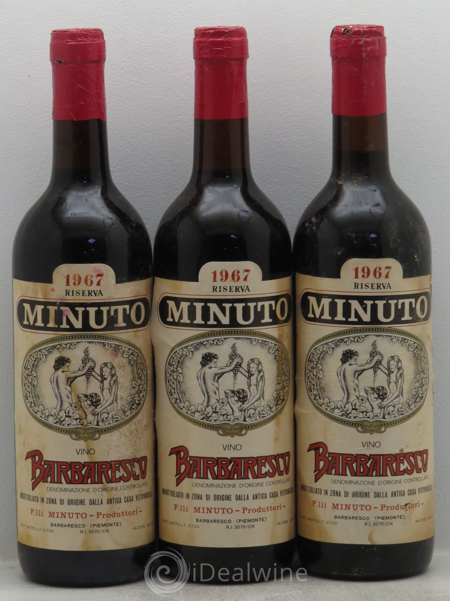 Barbaresco DOCG Minuto Reserve 1967 - Posten von 3 Flaschen - 0