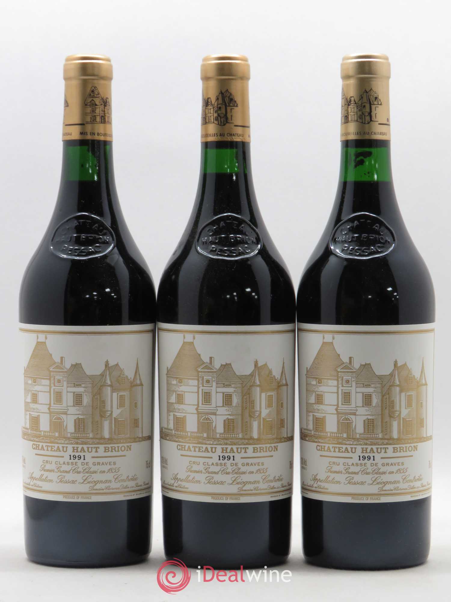 Château Haut Brion 1er Grand Cru Classé 1991 - Lot de 3 bouteilles - 0