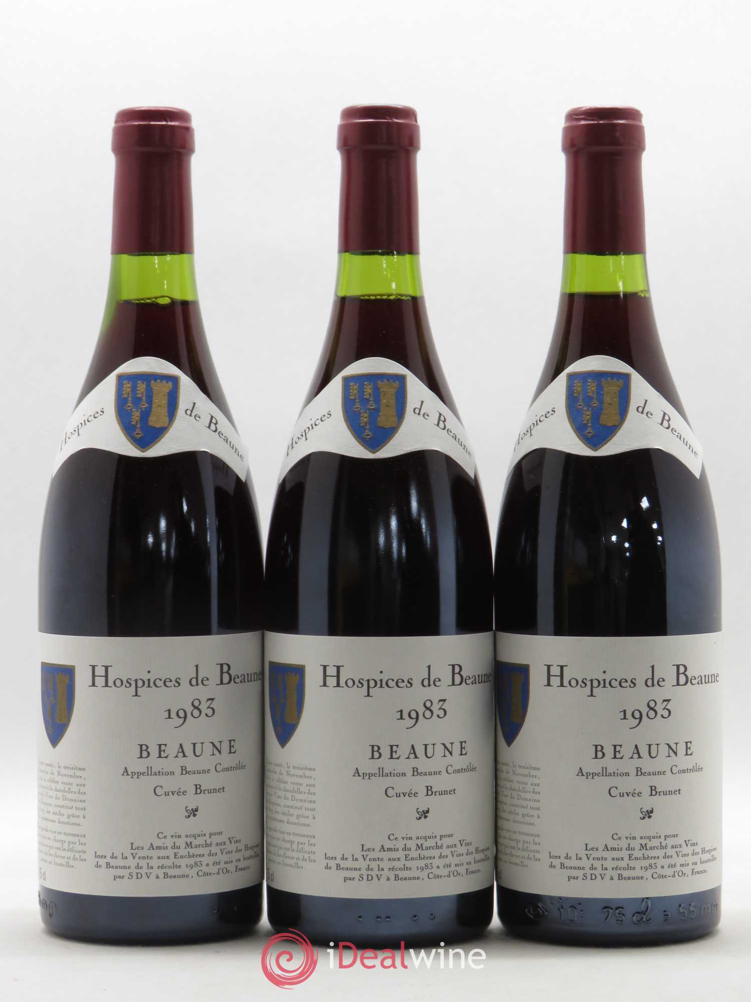 Beaune Cuvée Brunet Hospices de Beaune 1983 - Lot de 3 bouteilles - 0