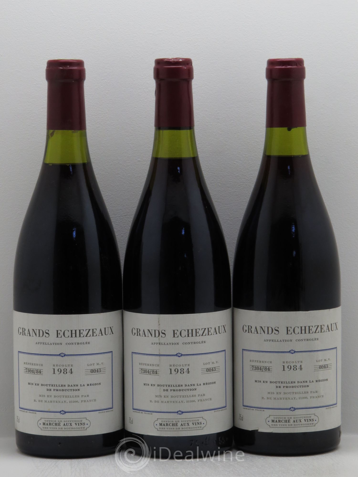 Grands-Echezeaux Grand Cru Marché aux Vins R.de Martenay (sans prix de réserve) 1984 - Lotto di 3 bottiglie - 0