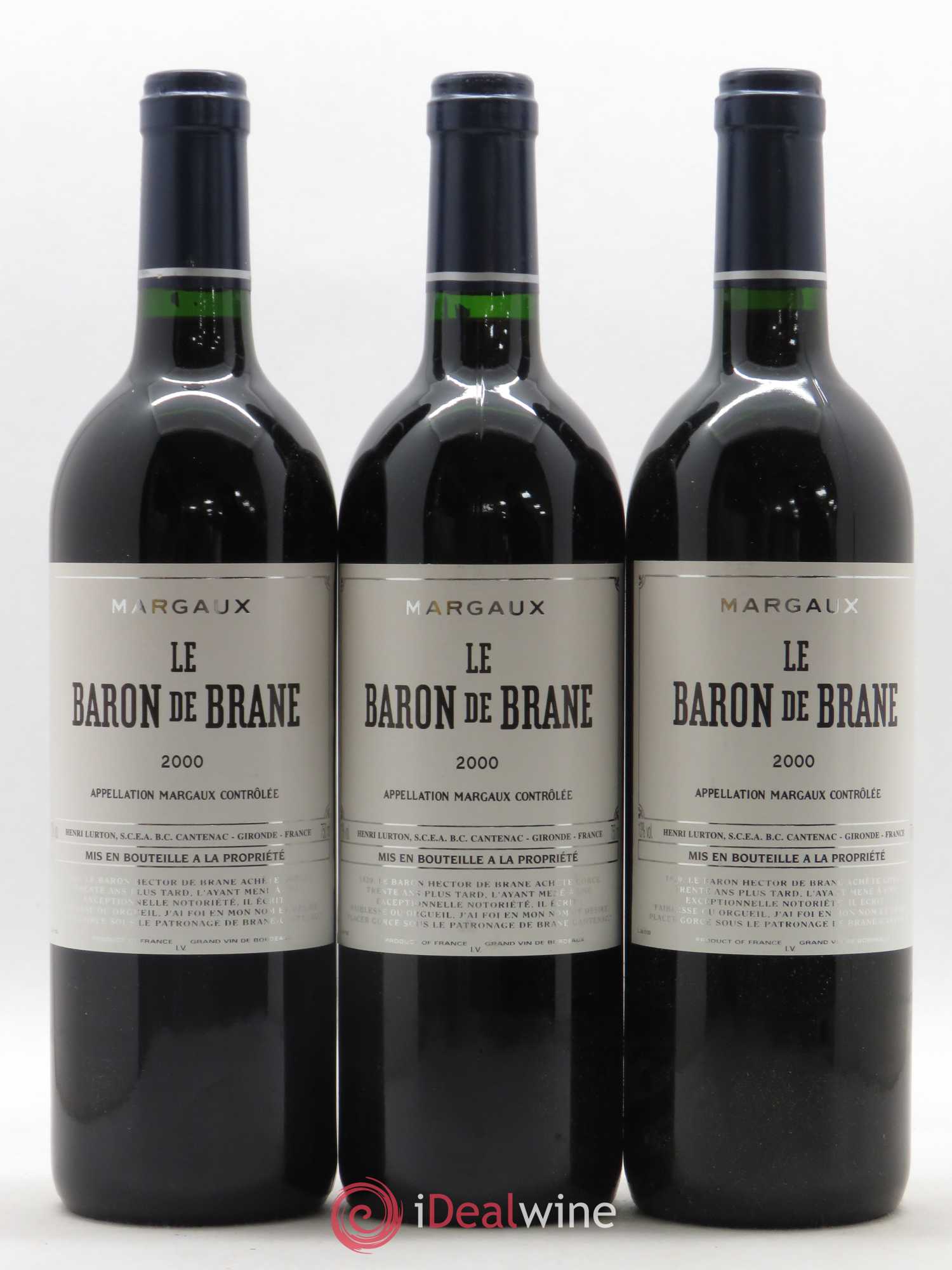 Baron de Brane Second Vin 2000 - Lot de 3 bouteilles - 0