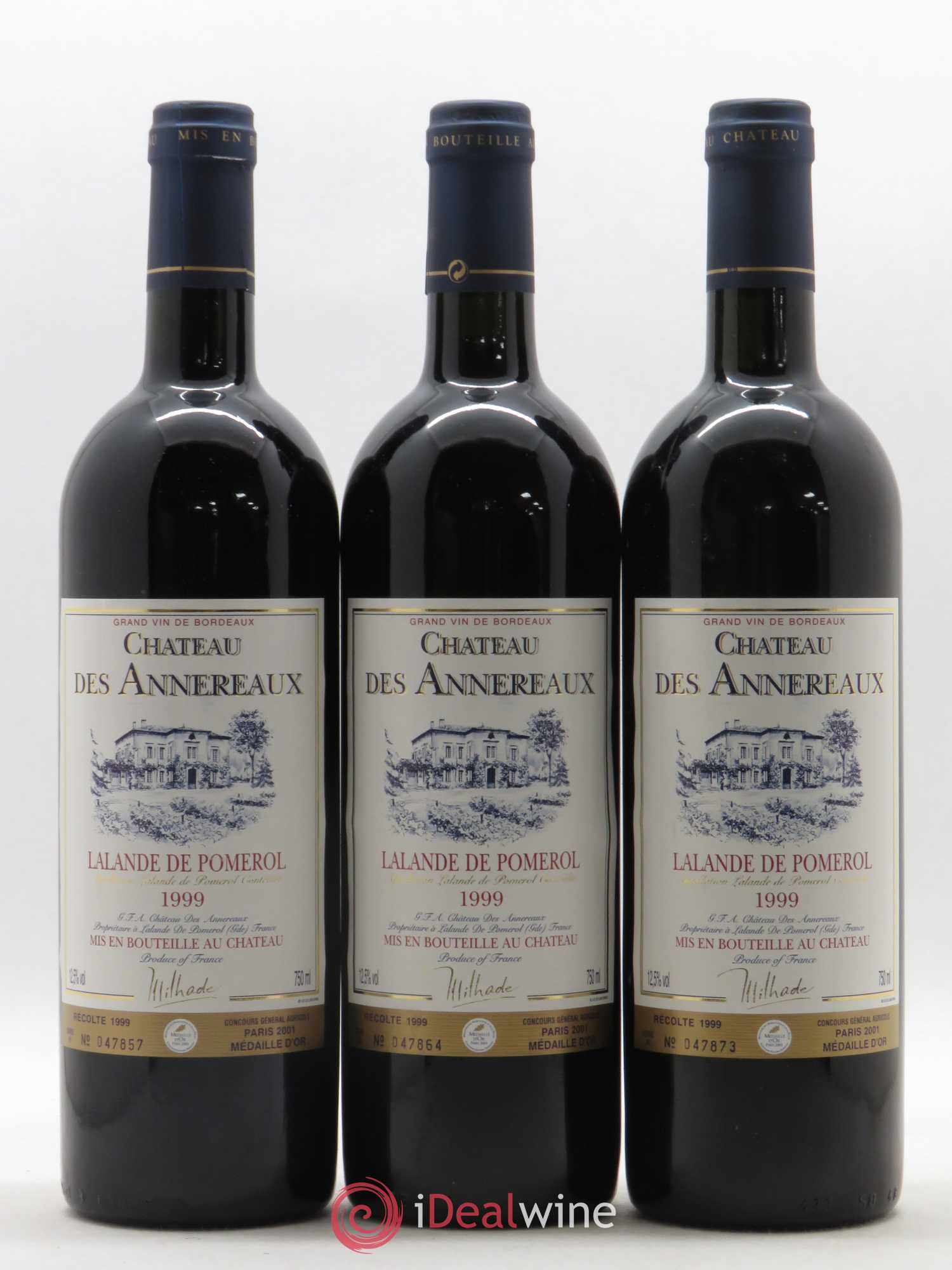 Château Annereaux 1999 - Lot de 3 bouteilles - 0