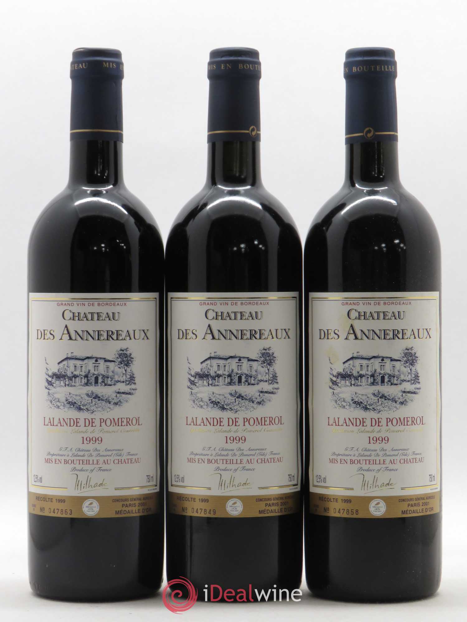 Château Annereaux (sans prix de réserve) 1999 - Lot de 3 bouteilles - 0