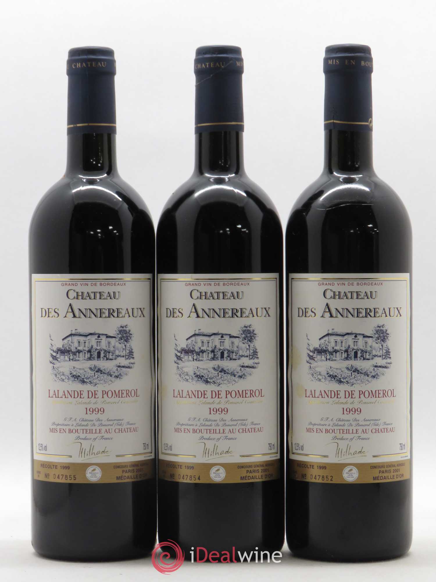 Château Annereaux (sans prix de réserve) 1999 - Lot de 3 bouteilles - 0