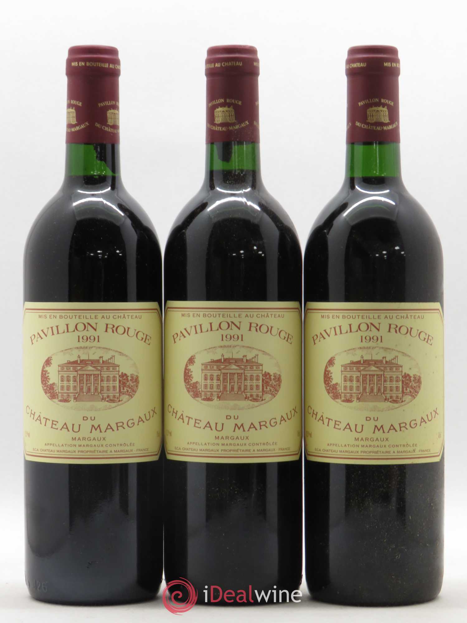 Pavillon Rouge du Château Margaux Second Vin 1991 - Lot de 3 bouteilles - 0