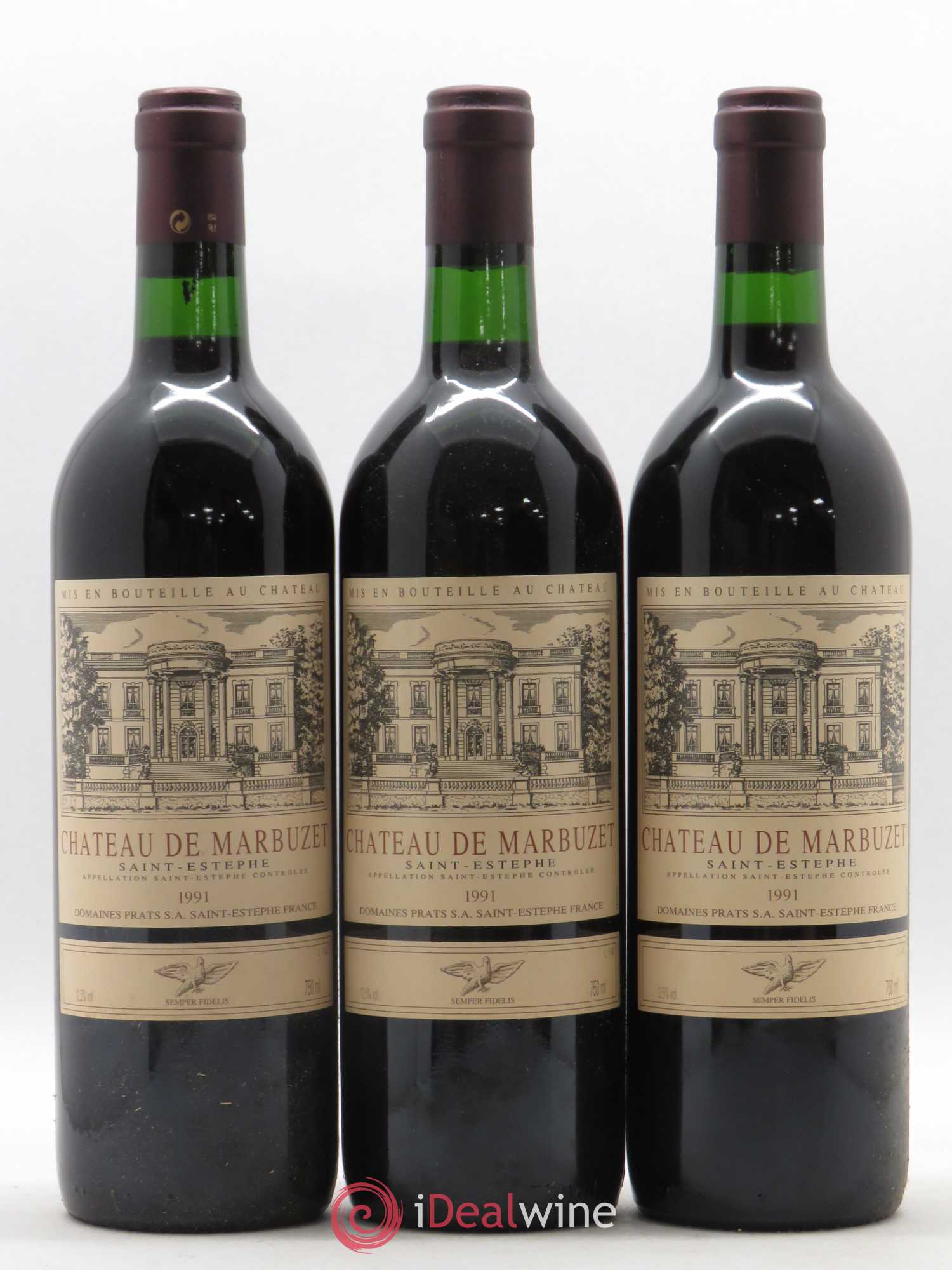 Château de Marbuzet Cru Bourgeois 1991 - Lot de 3 bouteilles - 0
