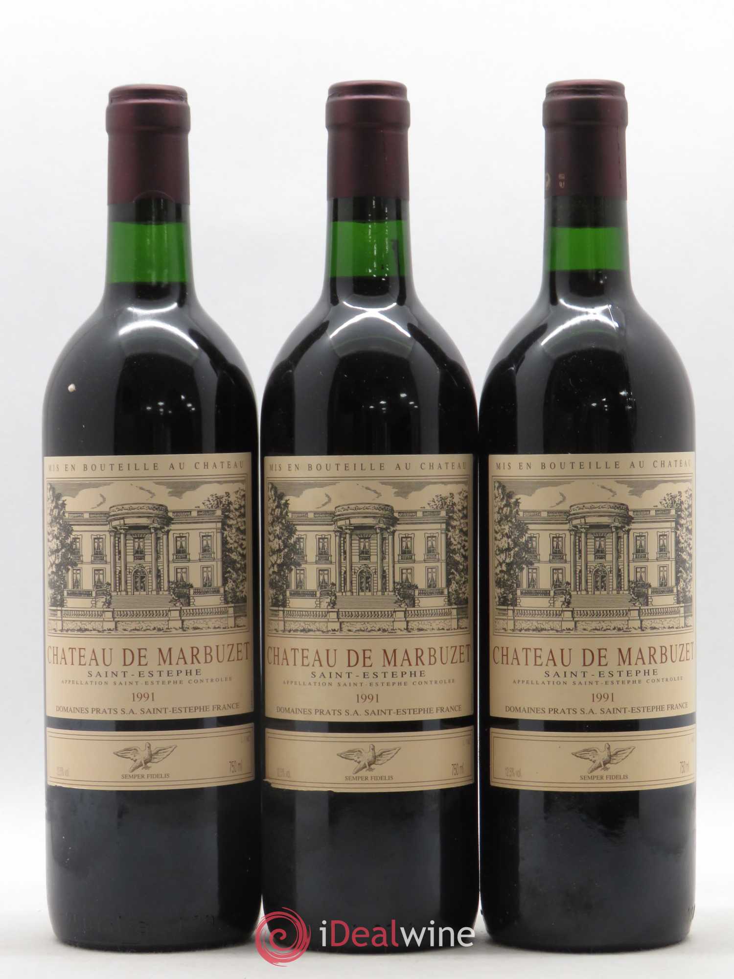 Château de Marbuzet Cru Bourgeois 1991 - Lot de 3 bouteilles - 0