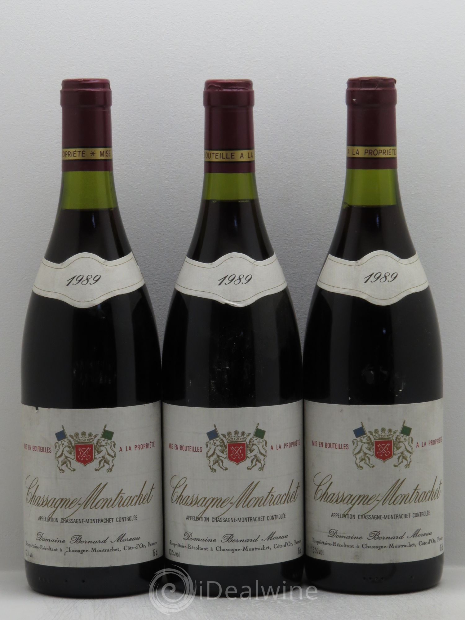 Chassagne-Montrachet Bernard Moreau (sans prix de réserve) 1989 - Posten von 3 Flaschen - 0