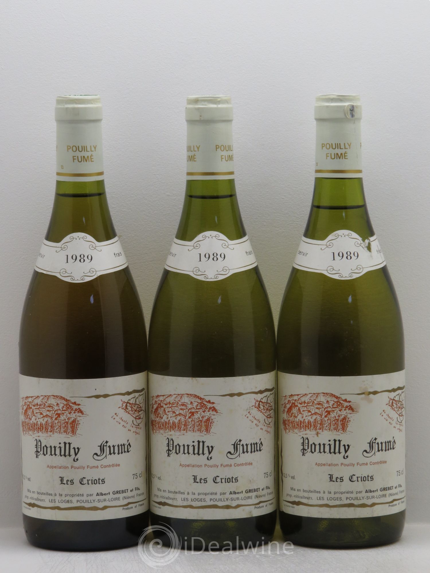 Pouilly-Fumé Les Criots Albert Grébet (sans prix de réserve) 1989 - Posten von 3 Flaschen - 0