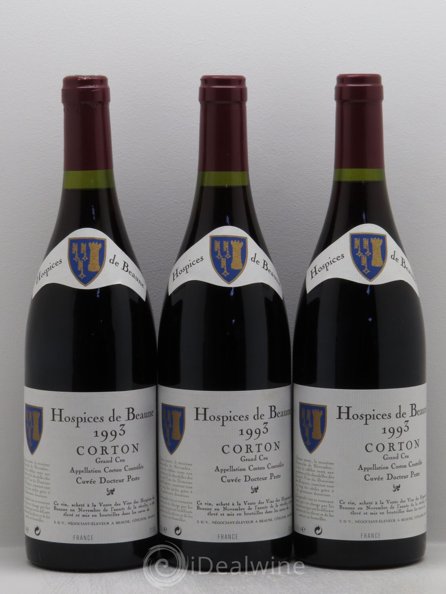 Corton Grand Cru Cuvée Docteur Pestre Hospices de Beaune 1993 - Posten von 3 Flaschen - 0