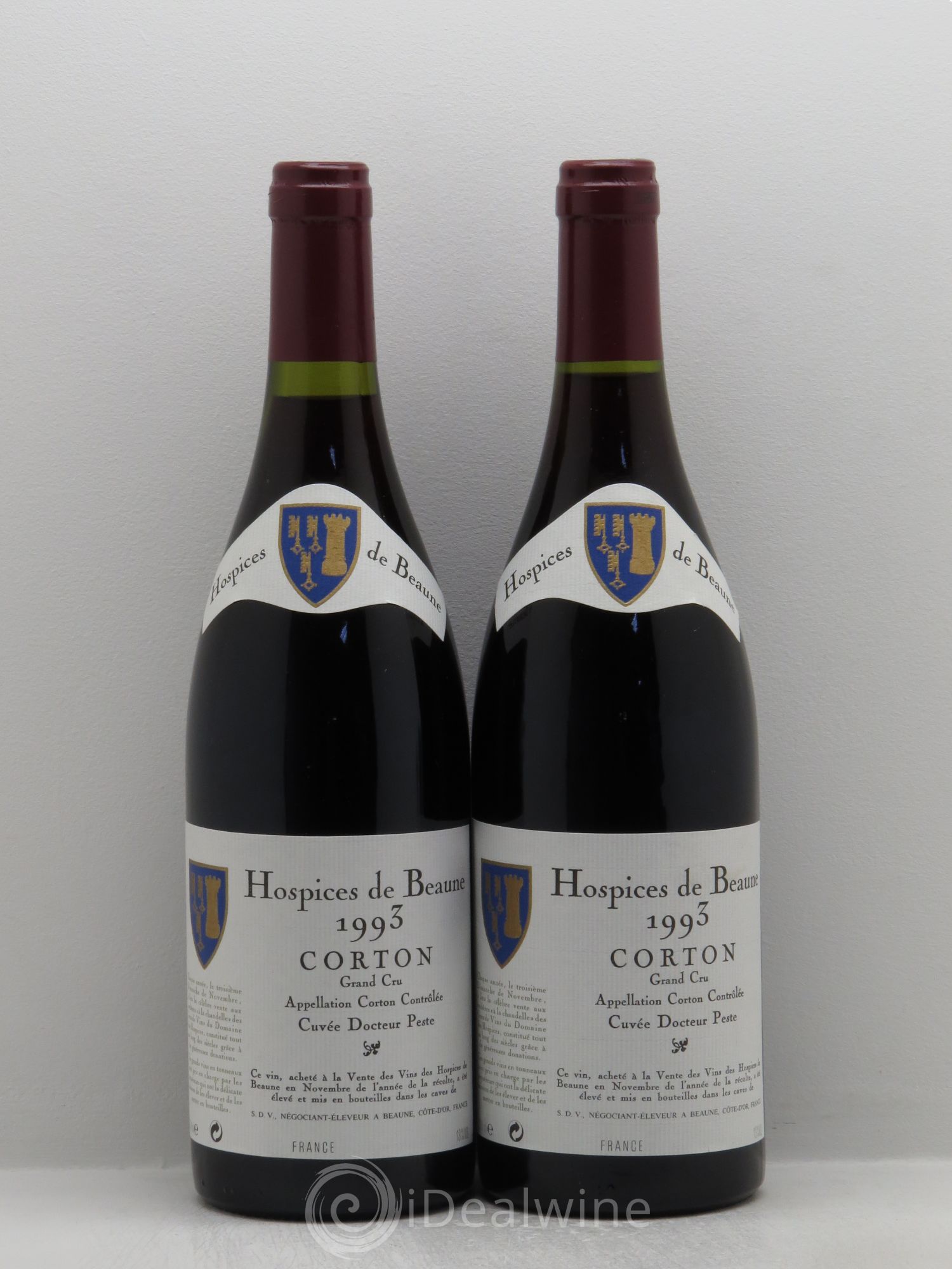 Corton Grand Cru Cuvée Docteur Pestre Hospices de Beaune 1993 - Posten von 2 Flaschen - 0