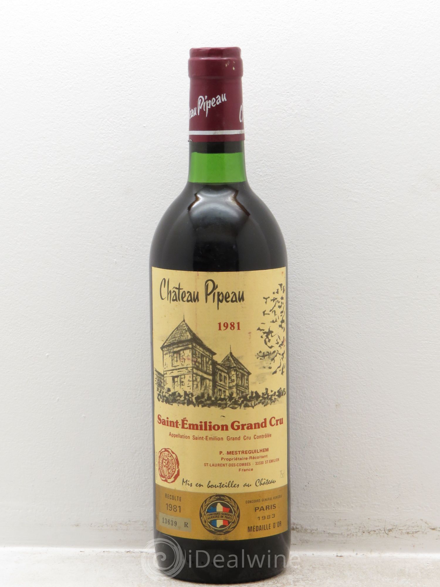 Château Pipeau 1981 - Lot de 1 bouteille - 0