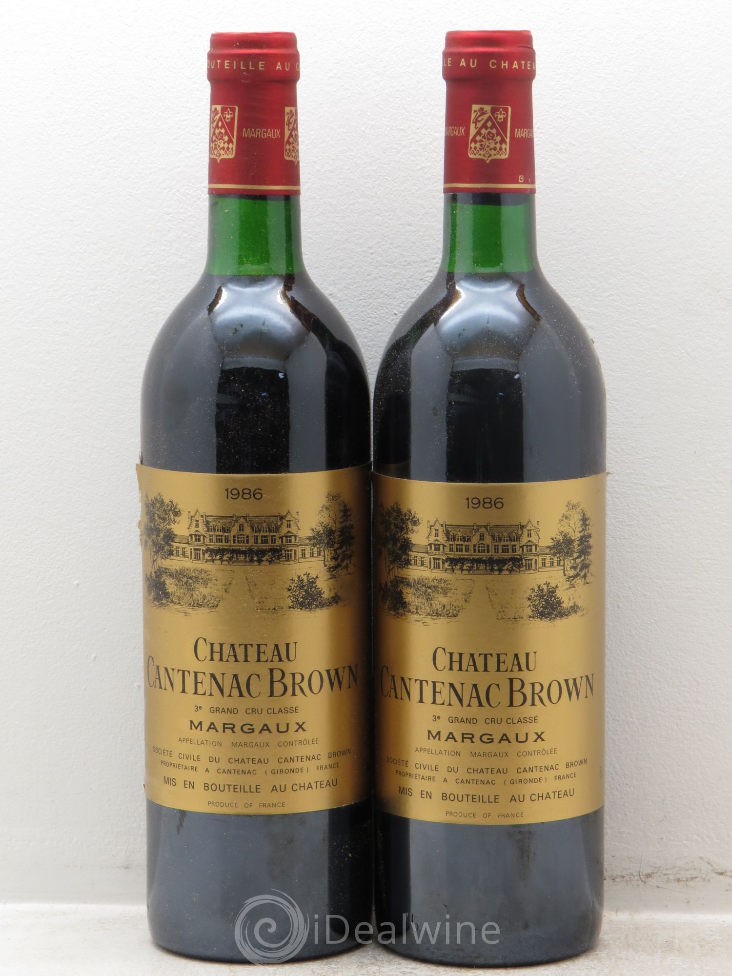 Château Cantenac Brown 3ème Grand Cru Classé 1986 - Lot de 2 bouteilles - 0