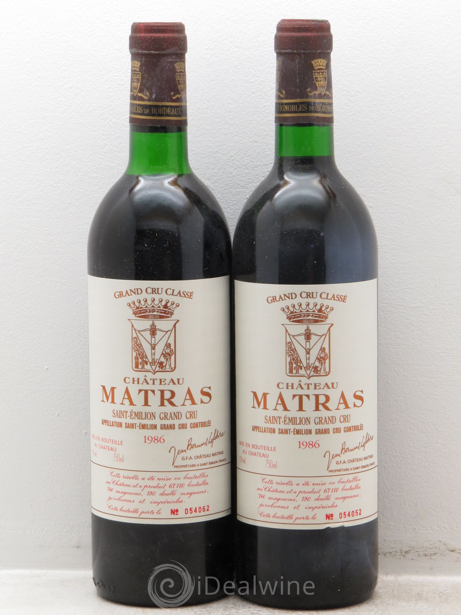 Château Matras 1986 - Posten von 2 Flaschen - 0
