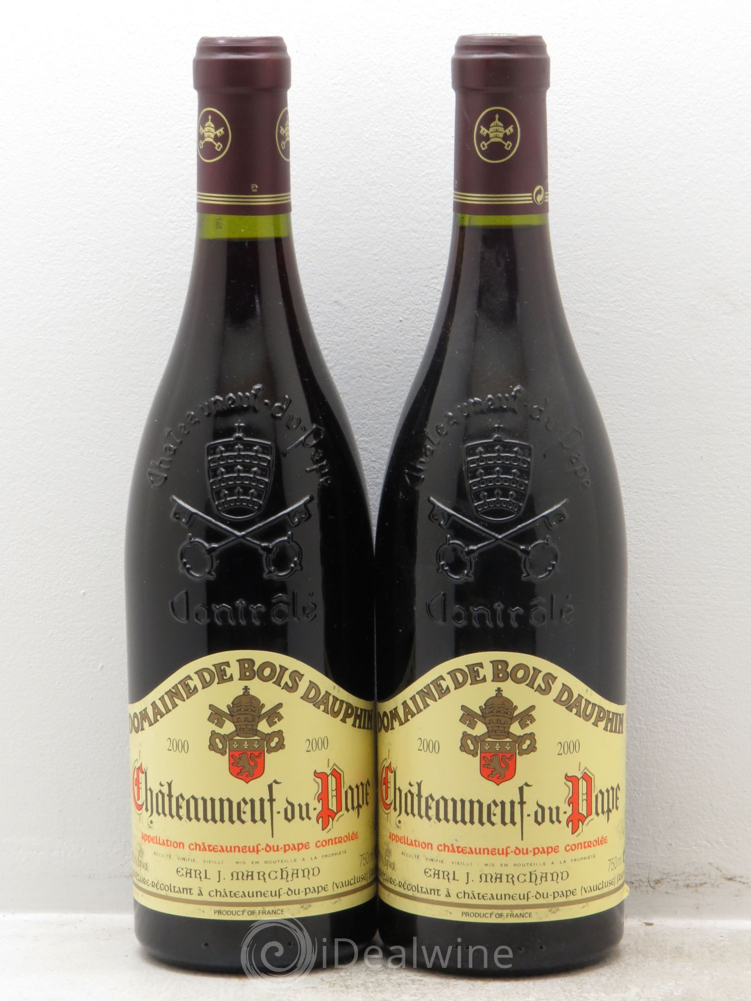 Châteauneuf-du-Pape J. Marchand Domaine Bois Dauphin 2000 - Posten von 2 Flaschen - 0