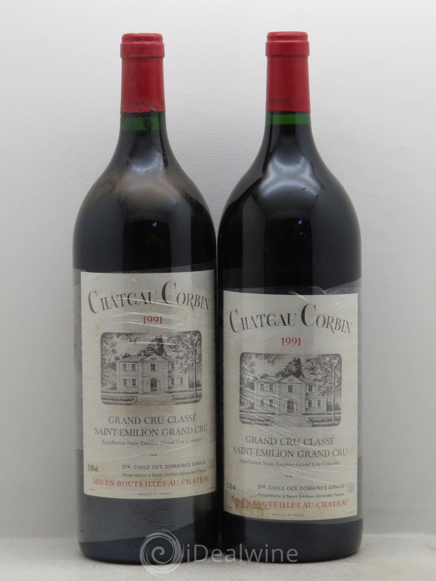Château Corbin Grand Cru Classé 1991 - Lot de 2 magnums - 0