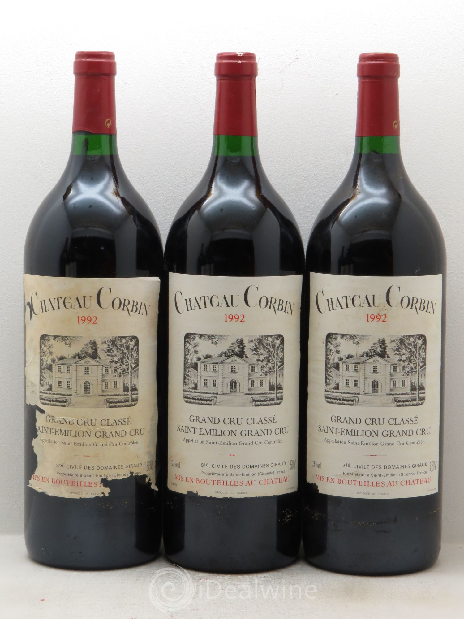Château Corbin Grand Cru Classé 1992 - Lot de 3 magnums - 0