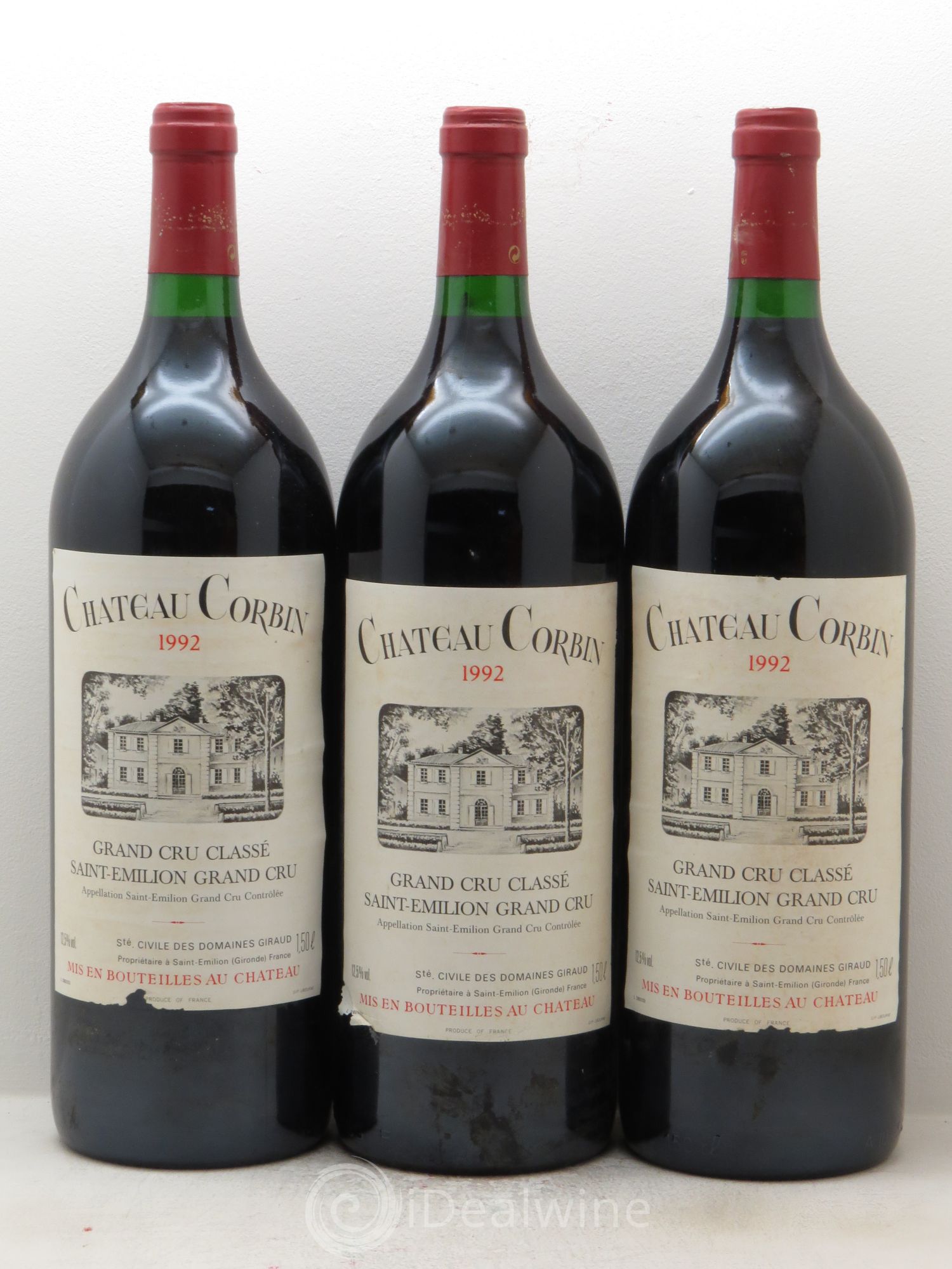Château Corbin Grand Cru Classé 1992 - Lot de 3 magnums - 0