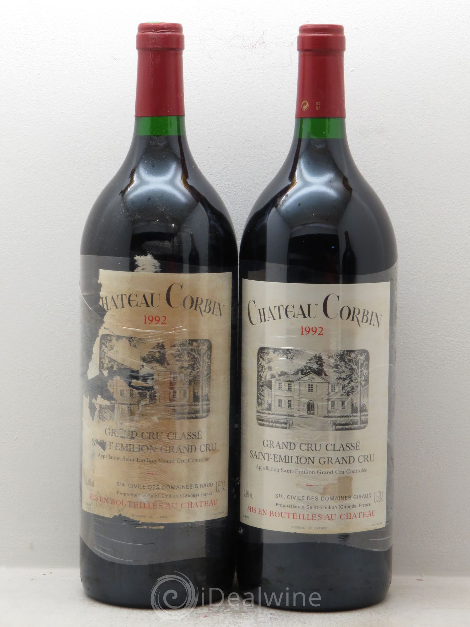 Château Corbin Grand Cru Classé 1992 - Lot de 2 magnums - 0