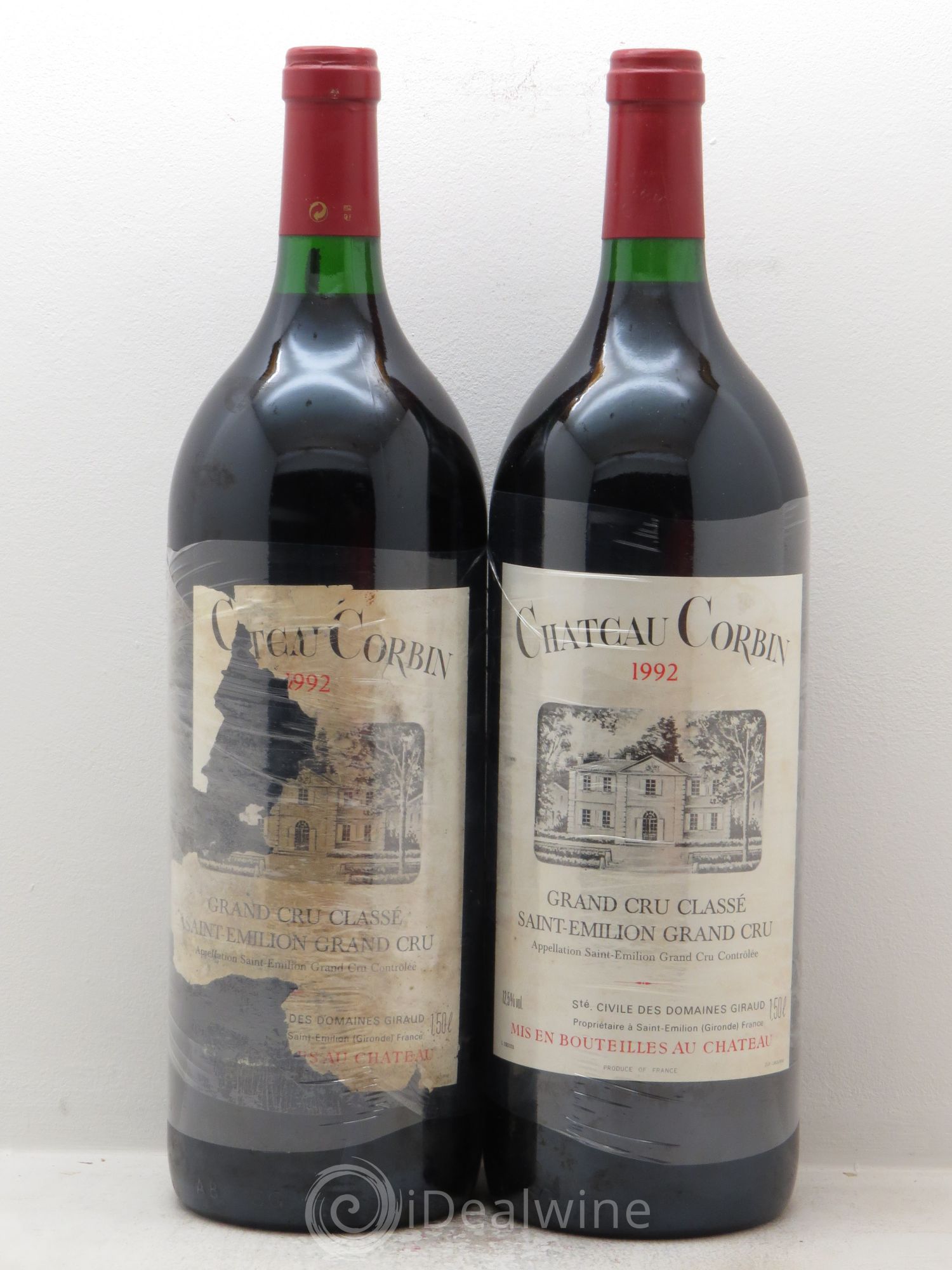 Château Corbin Grand Cru Classé 1992 - Lot de 2 magnums - 0