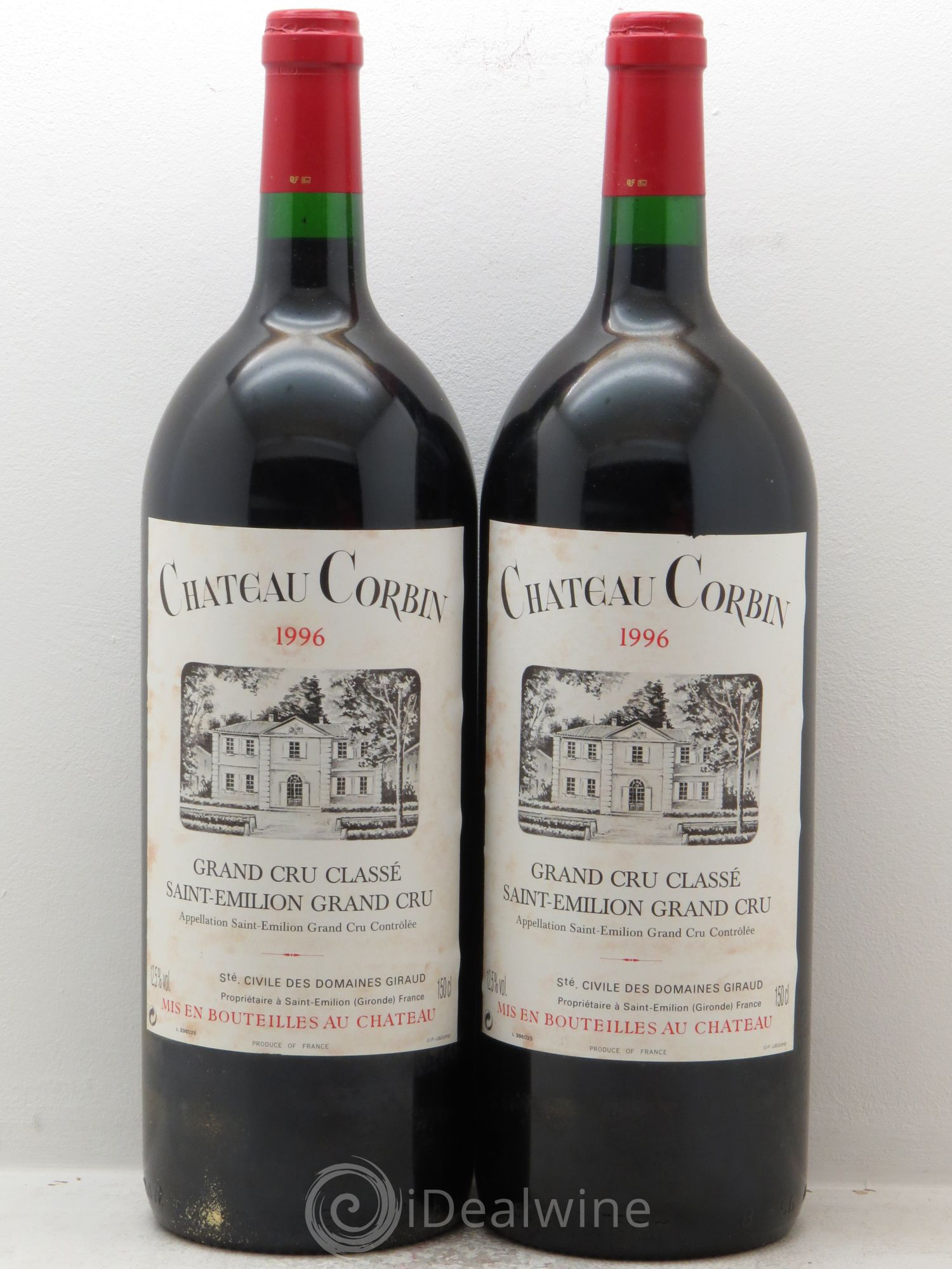 Château Corbin Grand Cru Classé 1996 - Lot de 2 magnums - 0
